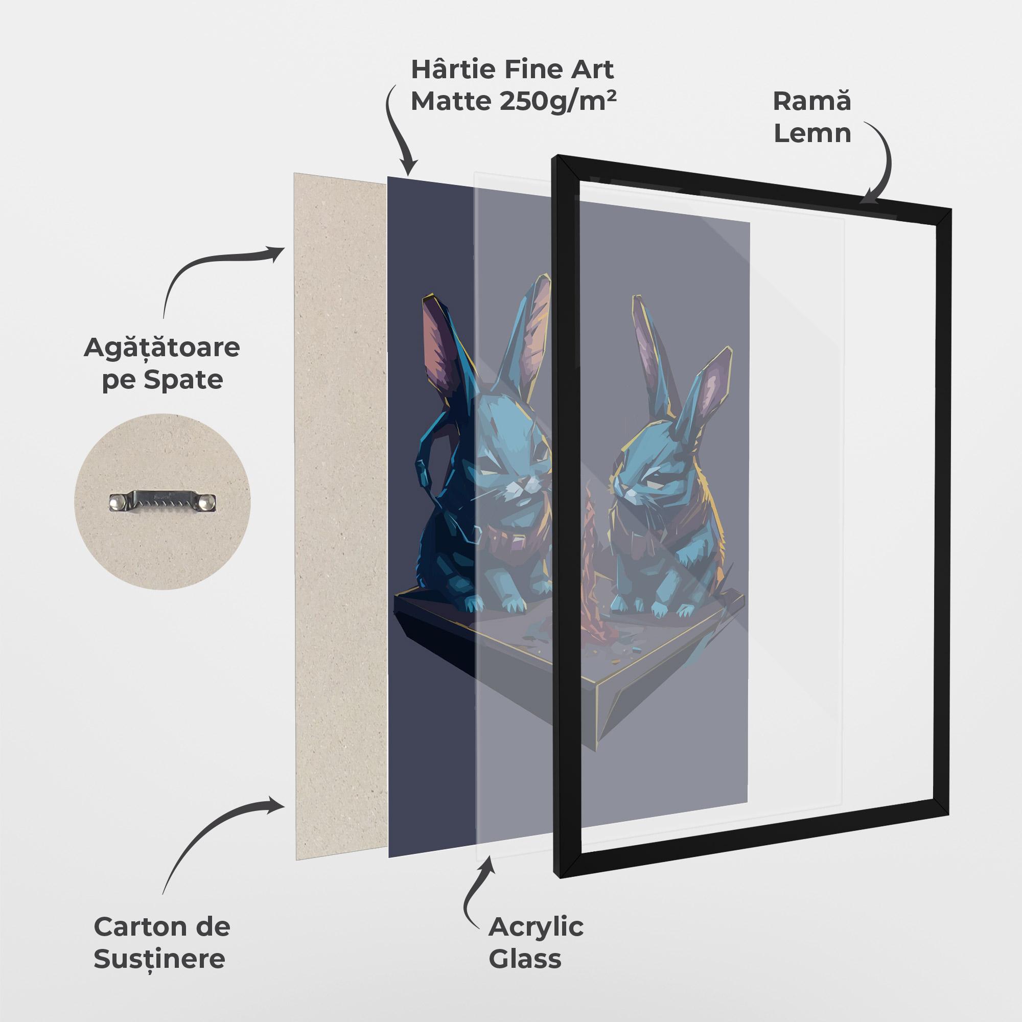 Poster Înrămat Rabbit Headset mockup 1