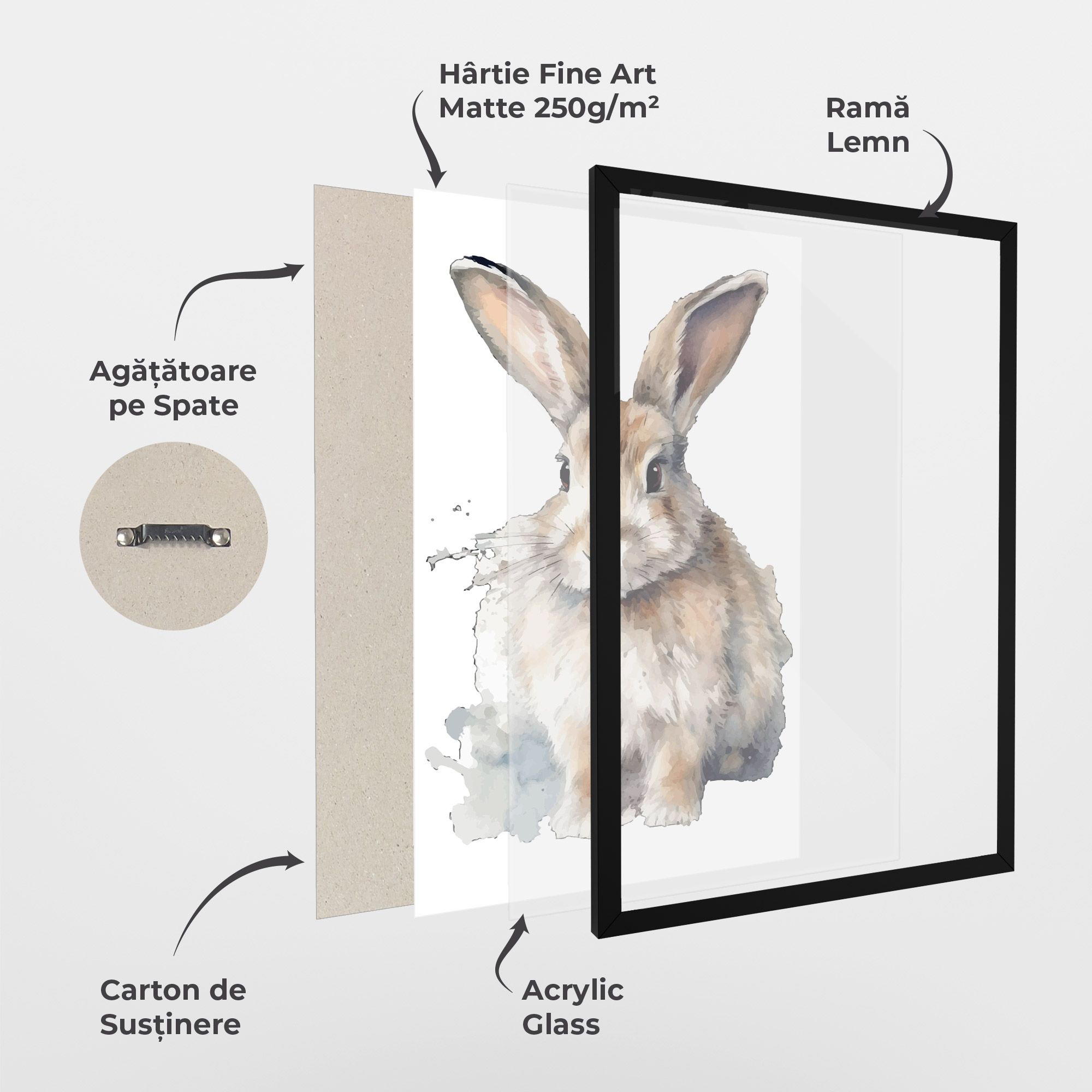 Watercolor Cute Bunny mockup 1