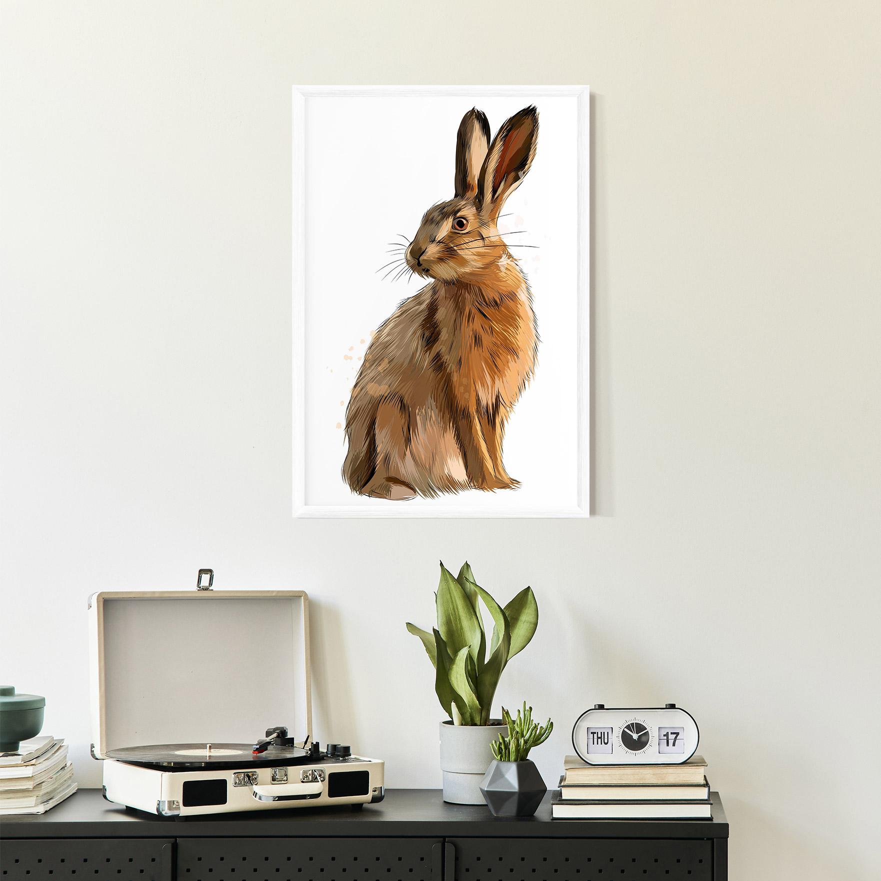 Poster Înrămat Painted Bunny mockup 2