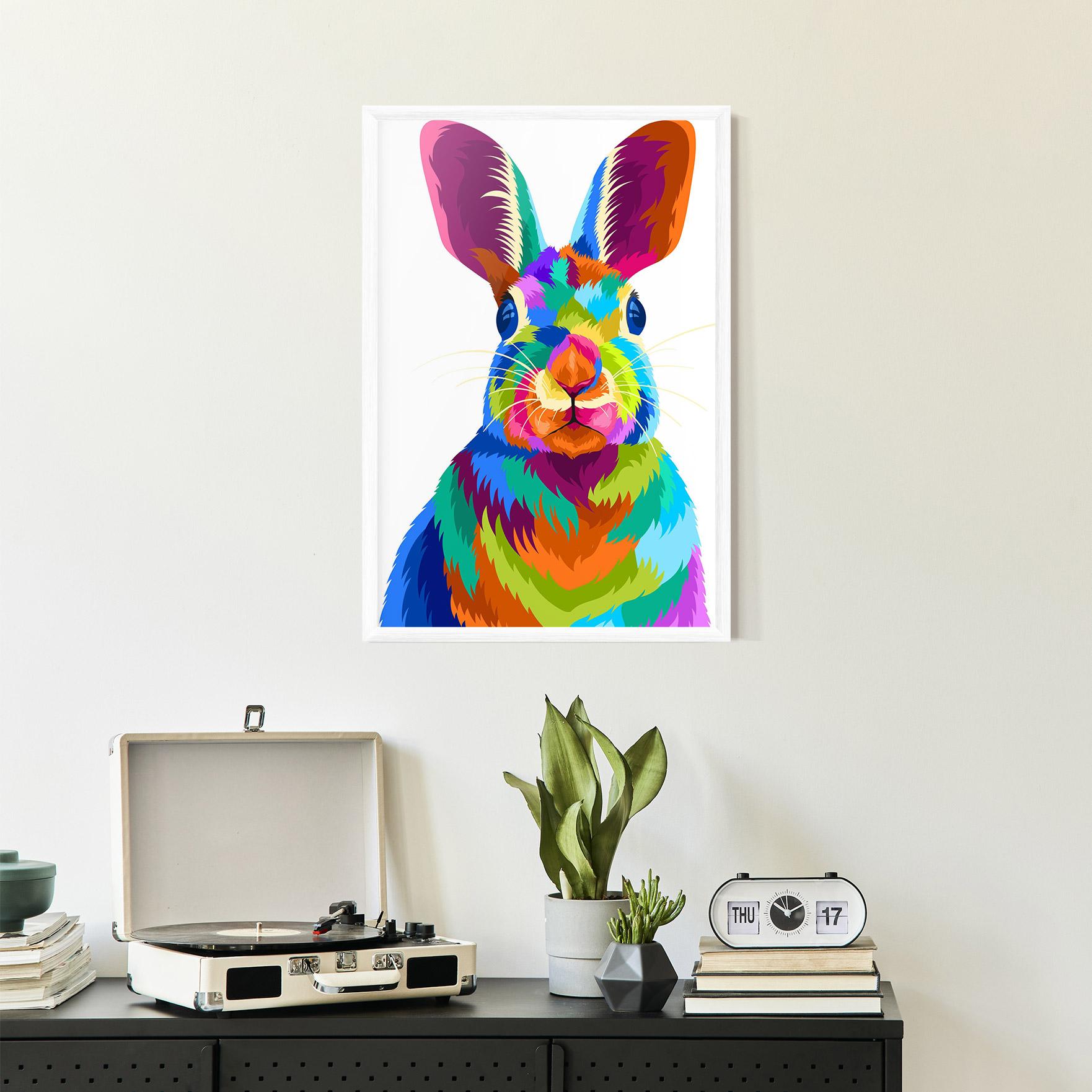 Poster Înrămat Rabbit Art Style mockup 2