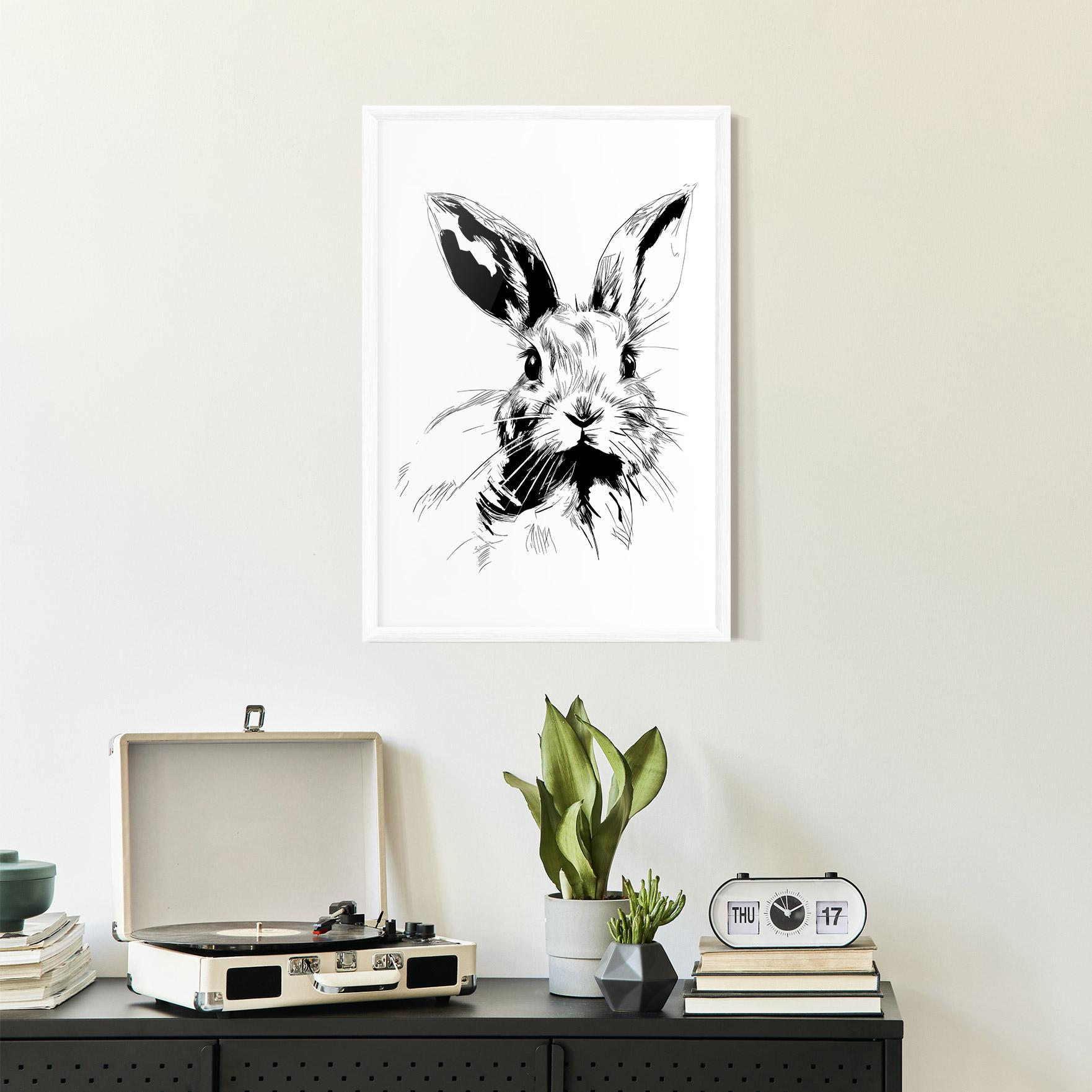 Poster Înrămat Rabbit Looking mockup 2
