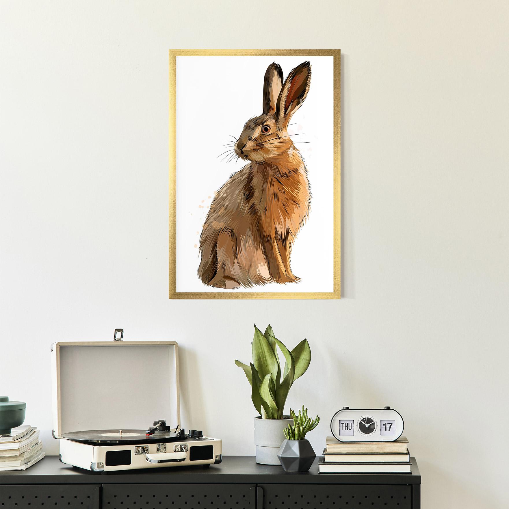 Poster Înrămat Painted Bunny mockup 2