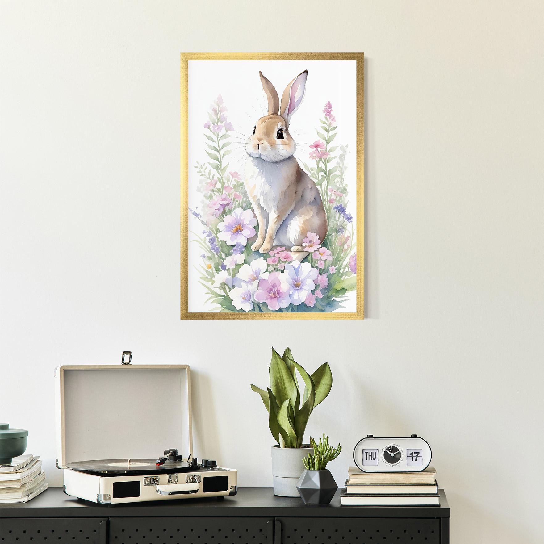 Poster Înrămat Pretty Cute Bunny mockup 2
