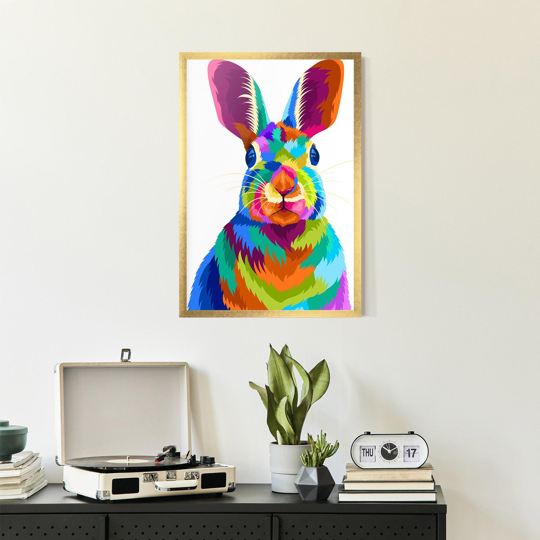 Poster Înrămat Rabbit Art Style mockup 2