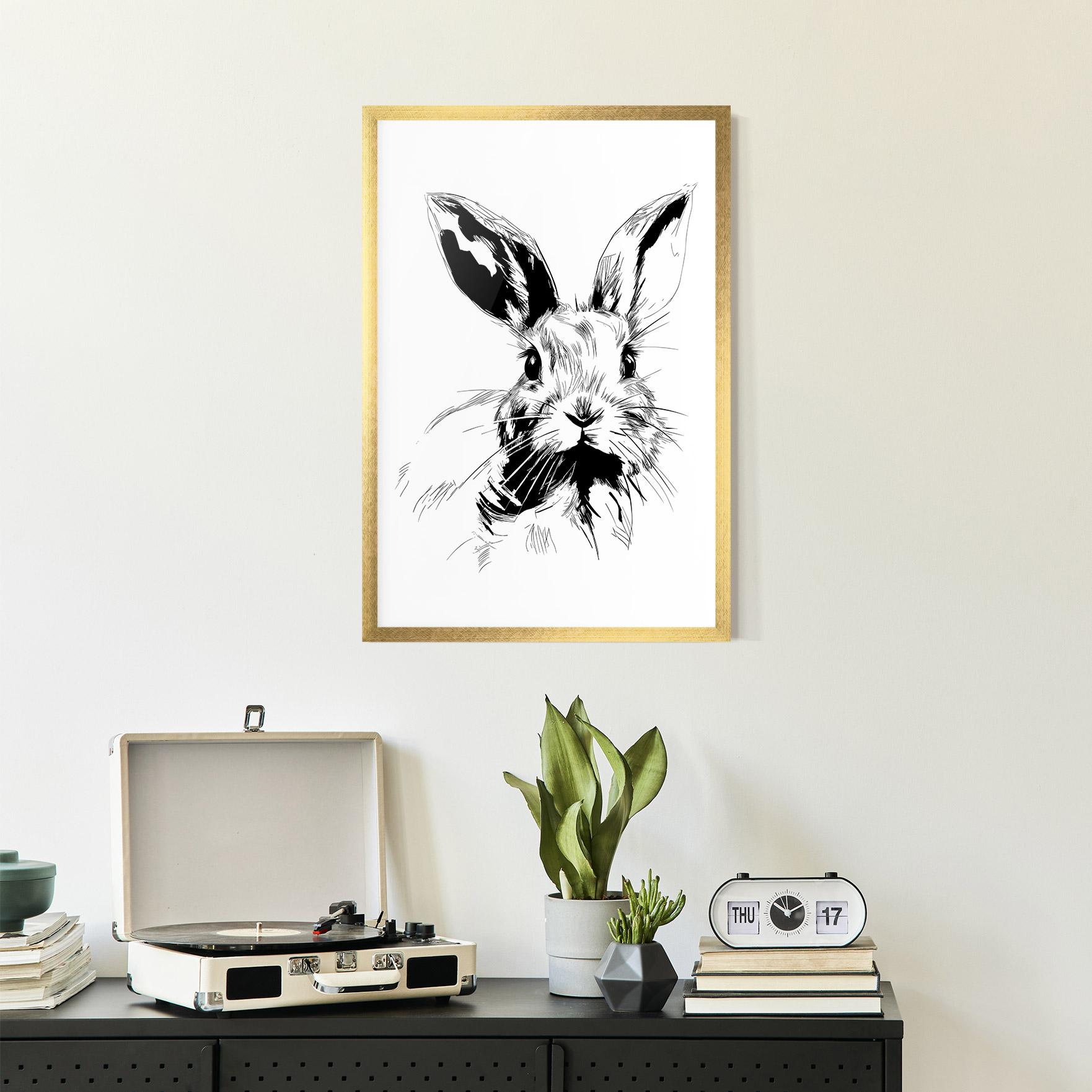 Poster Înrămat Rabbit Looking mockup 2