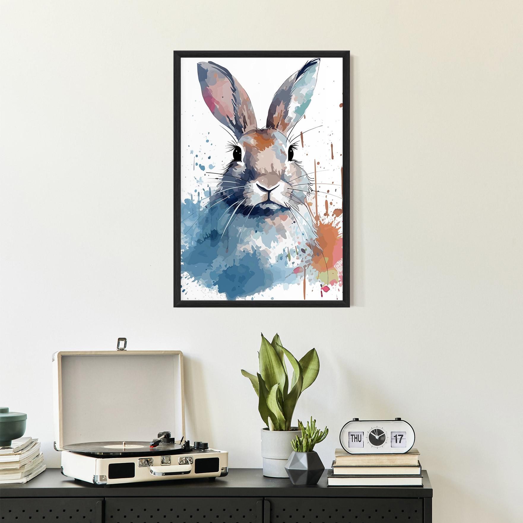 Poster Înrămat Bunny Art Splash mockup 2