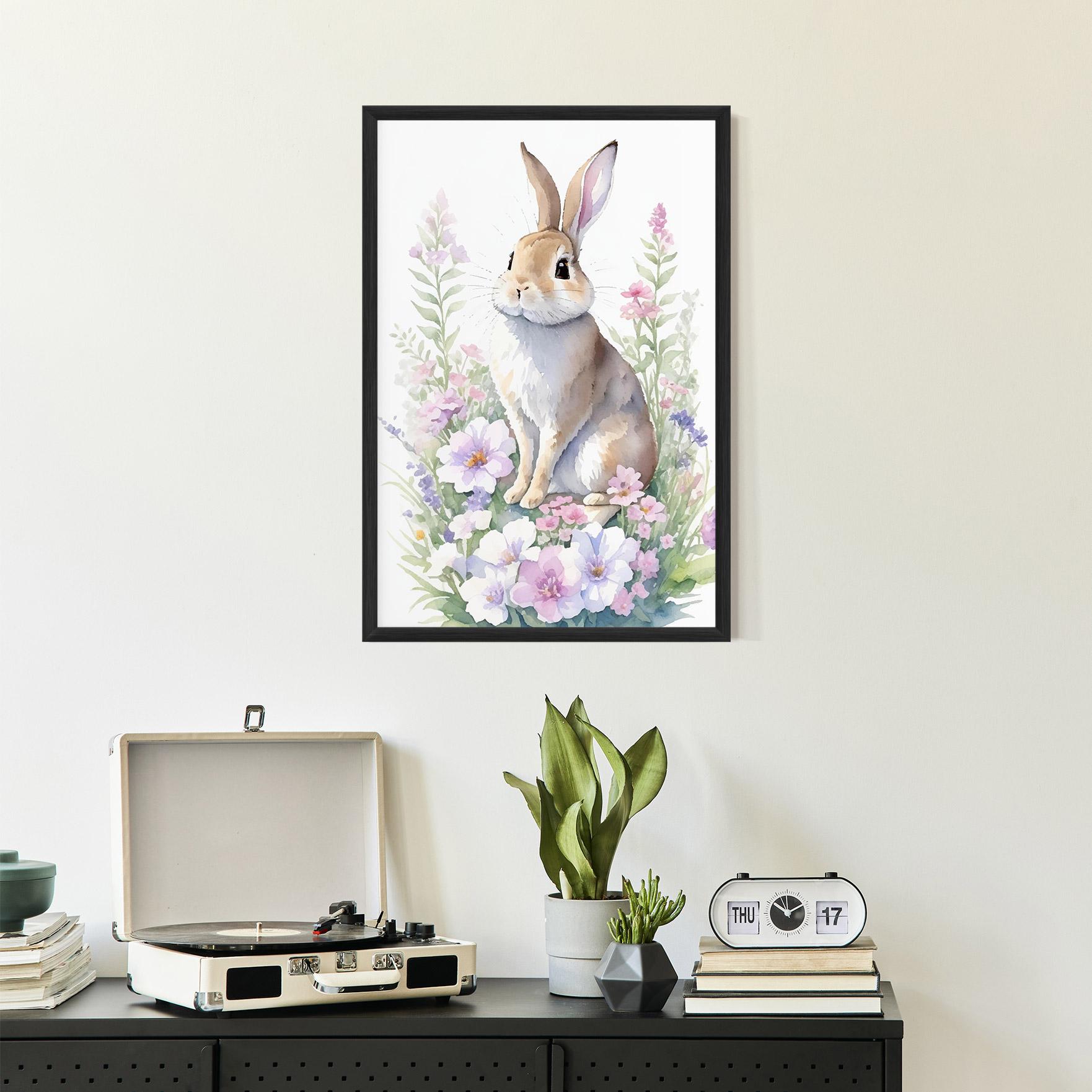 Poster Înrămat Pretty Cute Bunny mockup 2