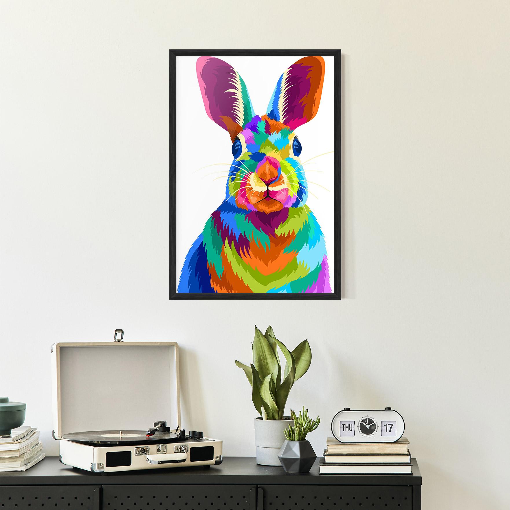 Poster Înrămat Rabbit Art Style mockup 2