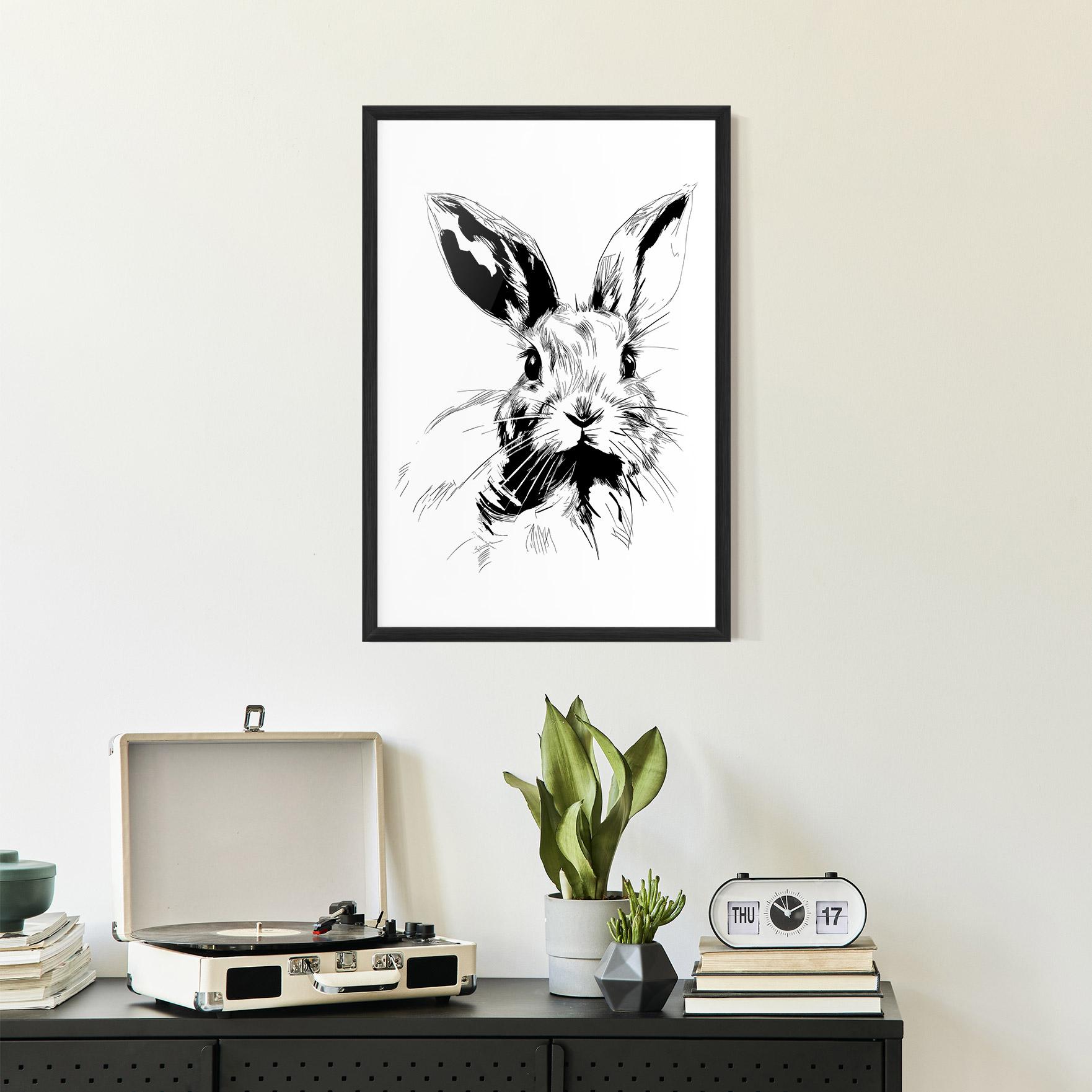 Poster Înrămat Rabbit Looking mockup 2