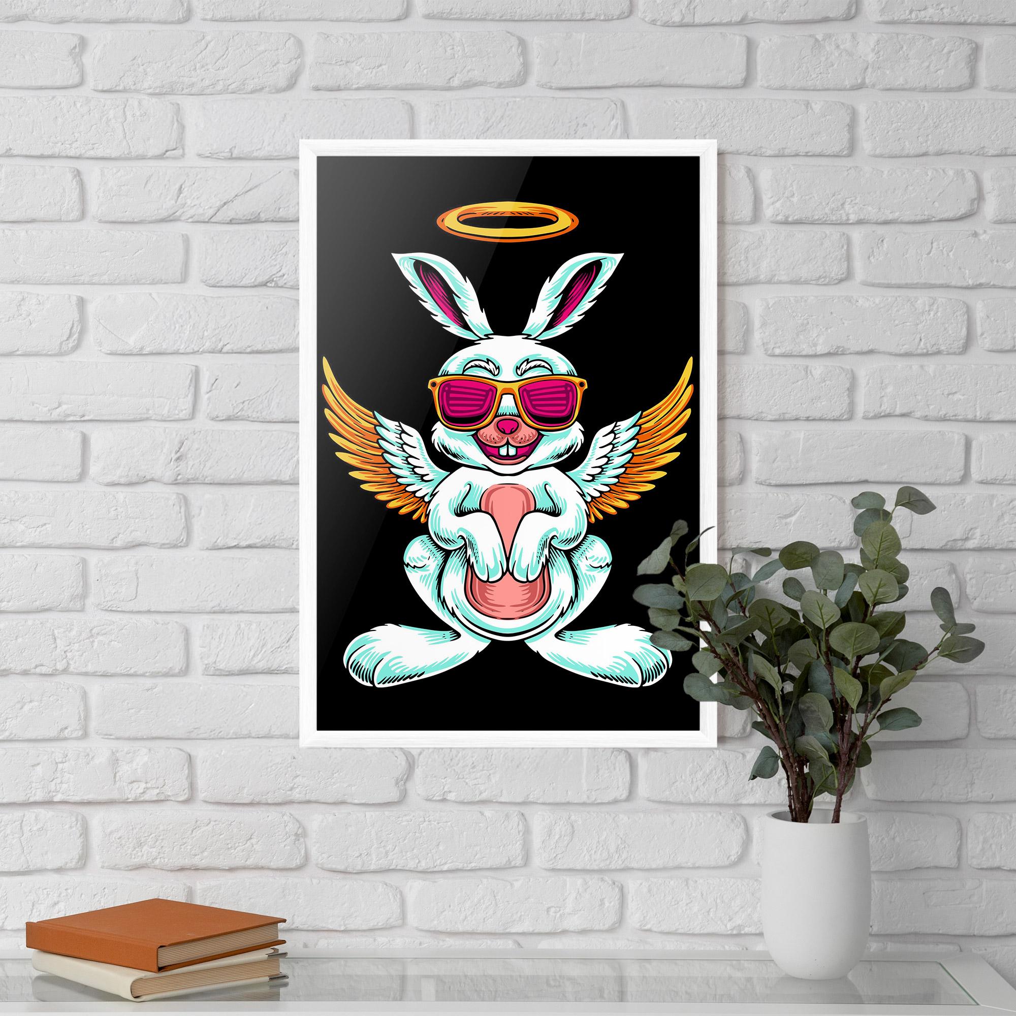 Poster Înrămat Angel Cool Bunny mockup 5