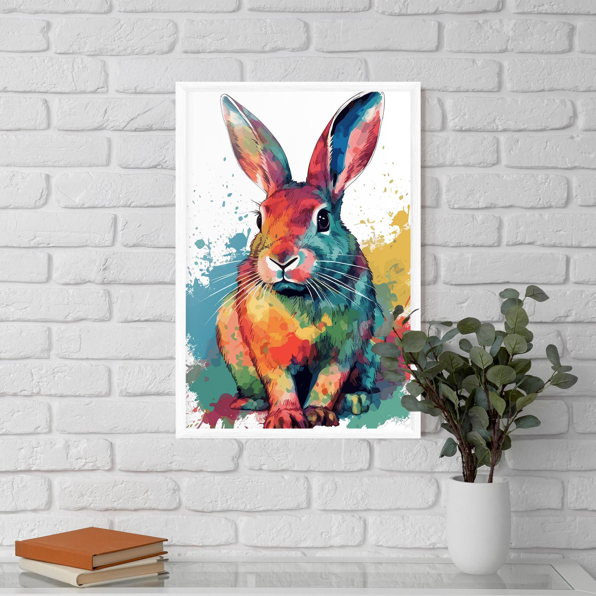 Poster Înrămat Brush Rabbit mockup 5