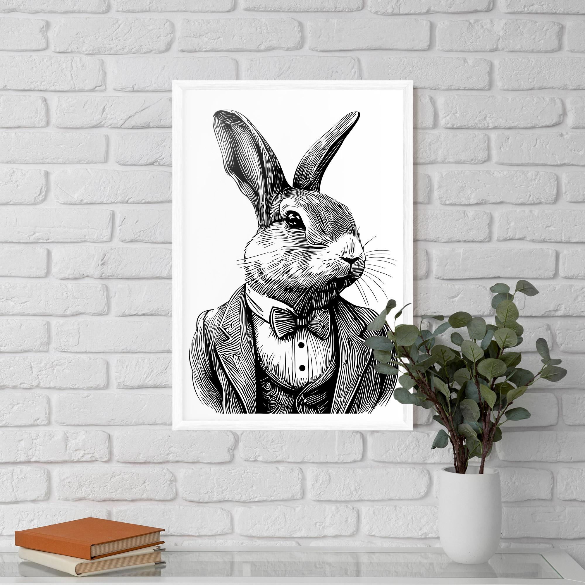 Poster Înrămat Bunny In Suit mockup 5
