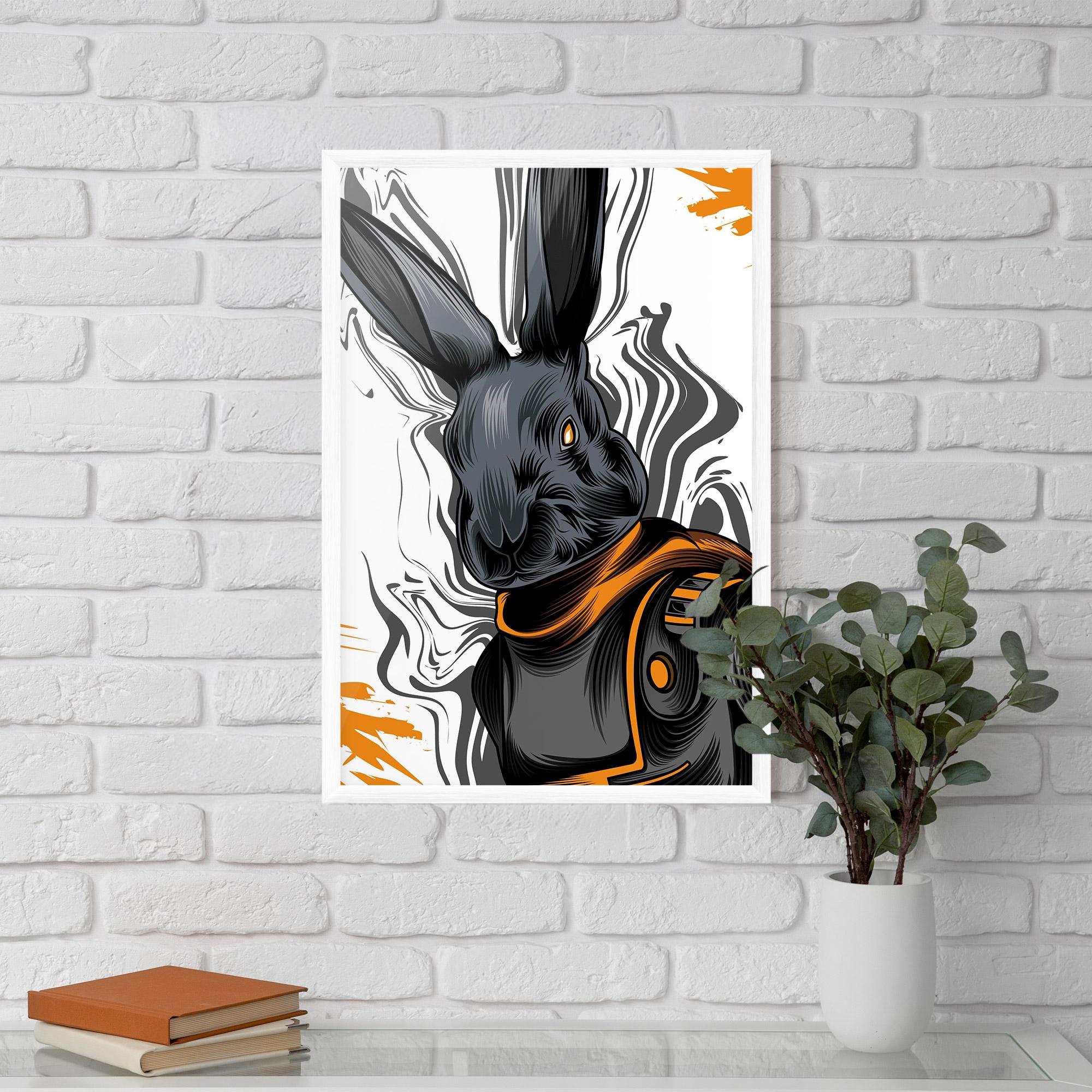 Poster Înrămat Cyborg Yellow Bunny mockup 5