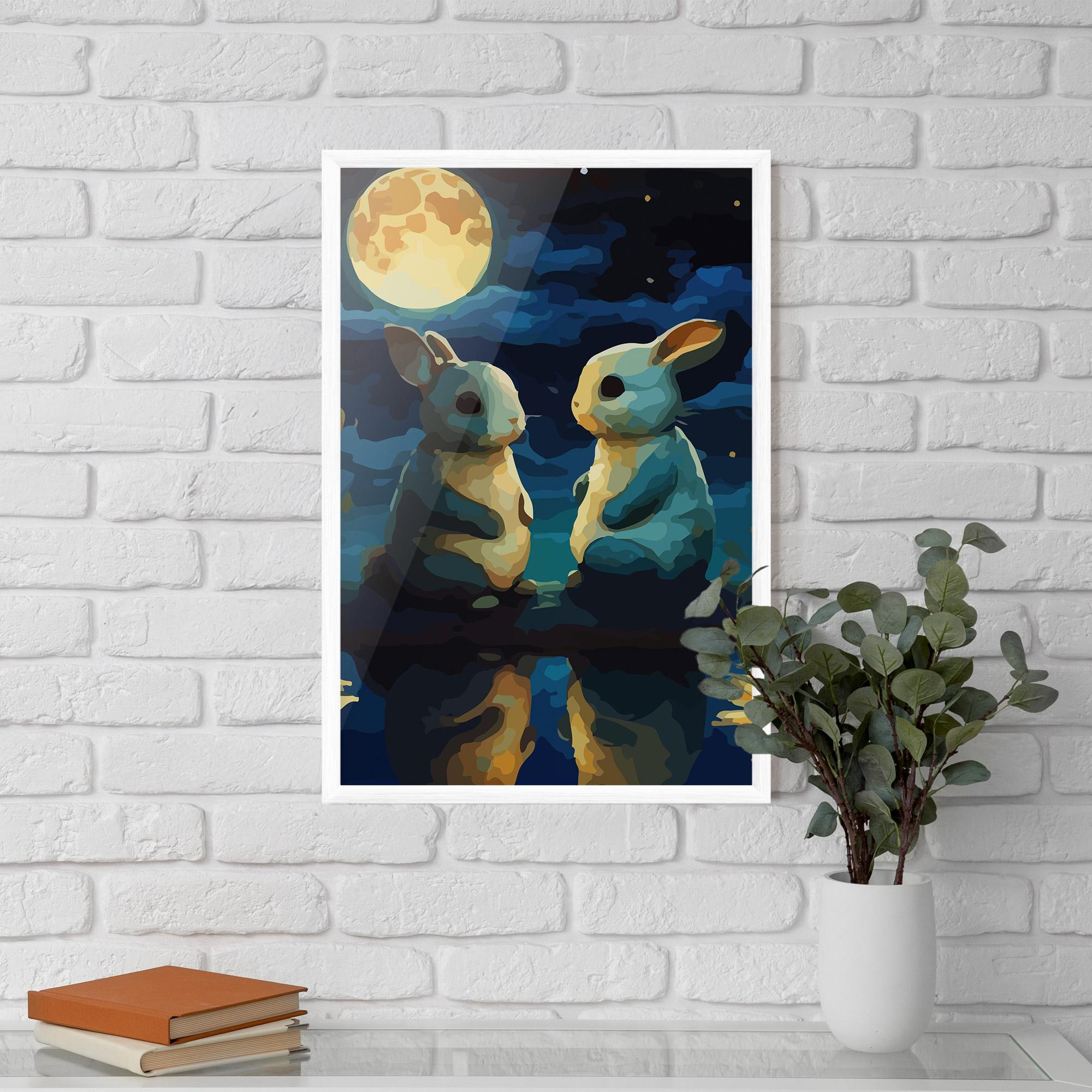 Poster Înrămat Full Moon Bunny mockup 5
