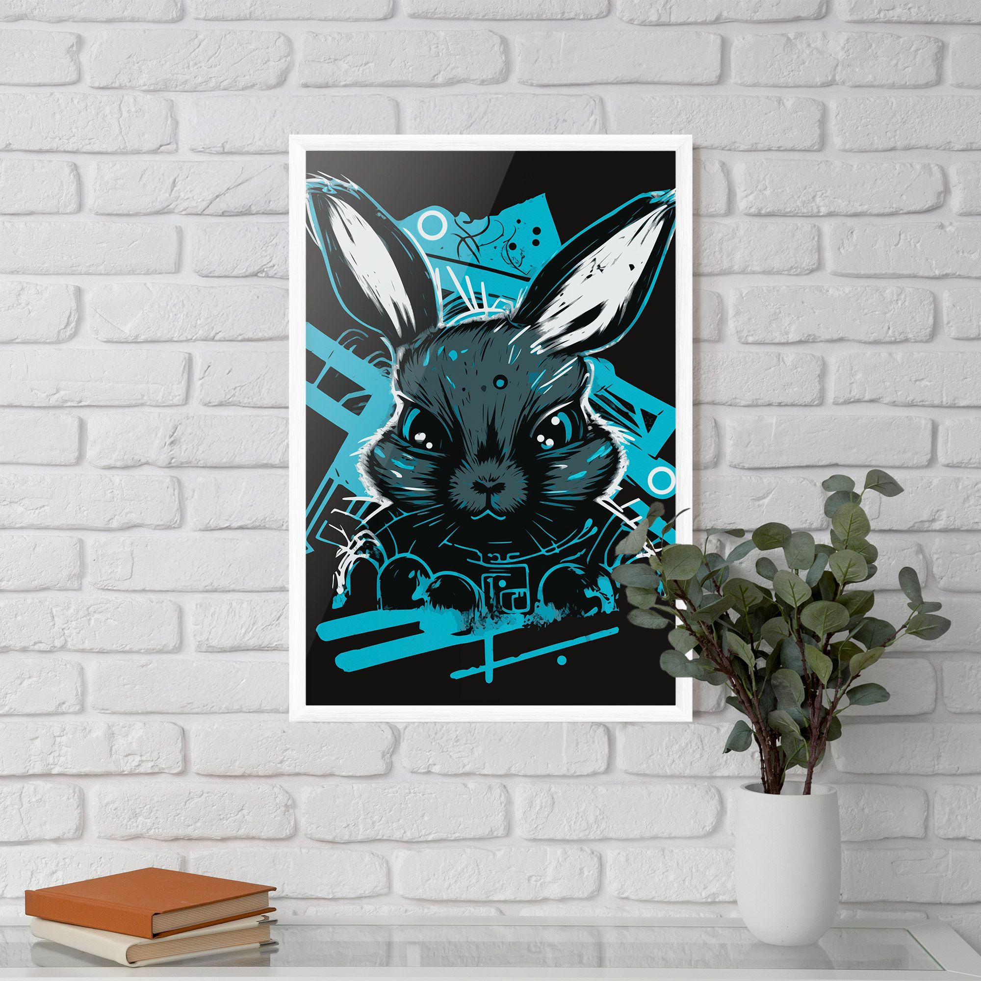 Grey Blue Bunny mockup 5