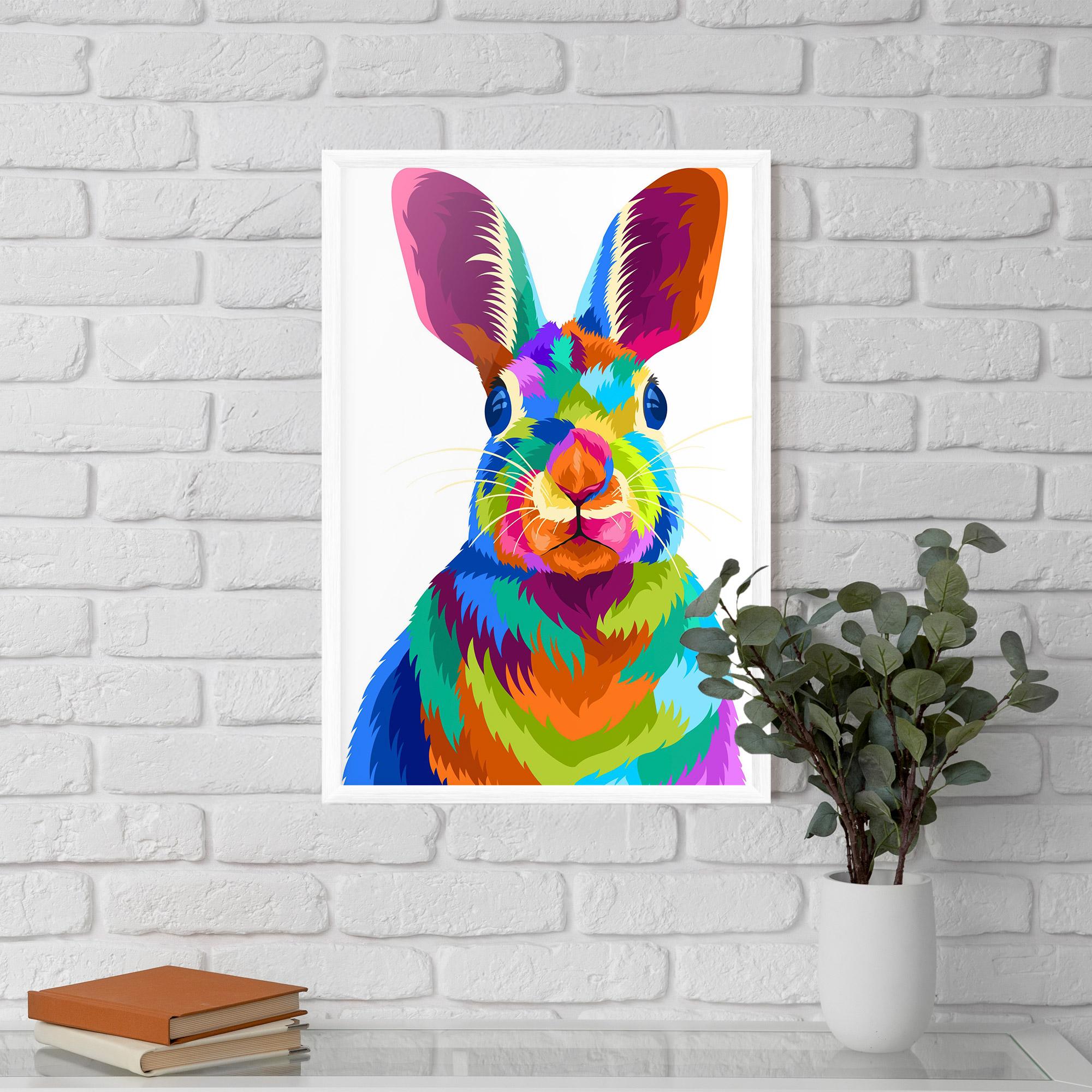 Poster Înrămat Rabbit Art Style mockup 5