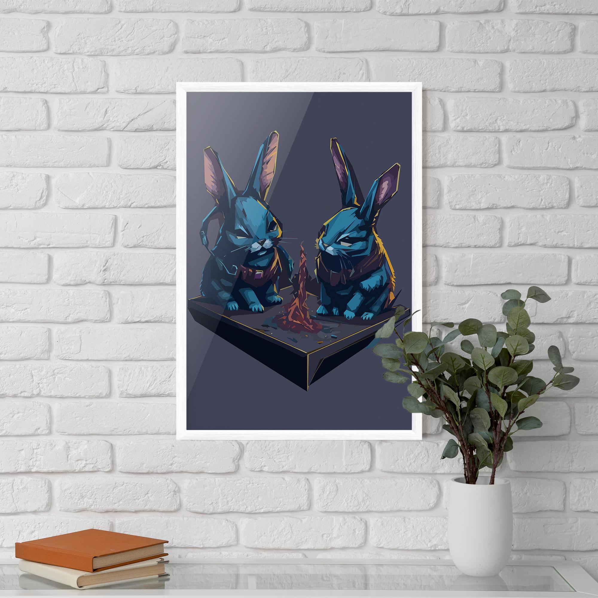Poster Înrămat Rabbit Headset mockup 5