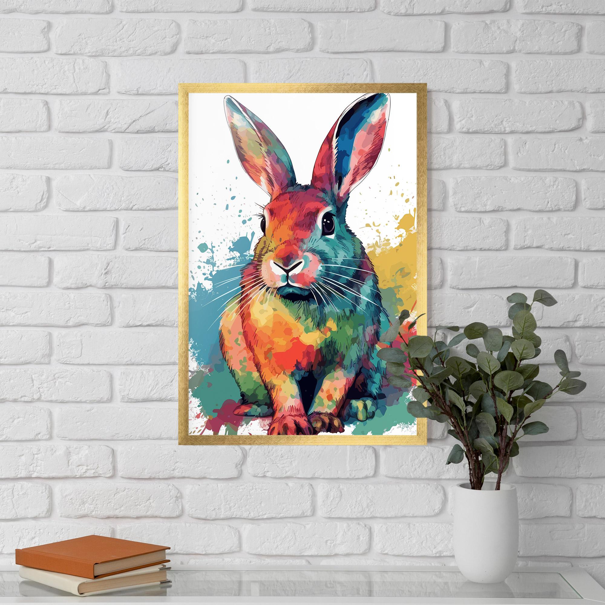 Poster Înrămat Brush Rabbit mockup 5