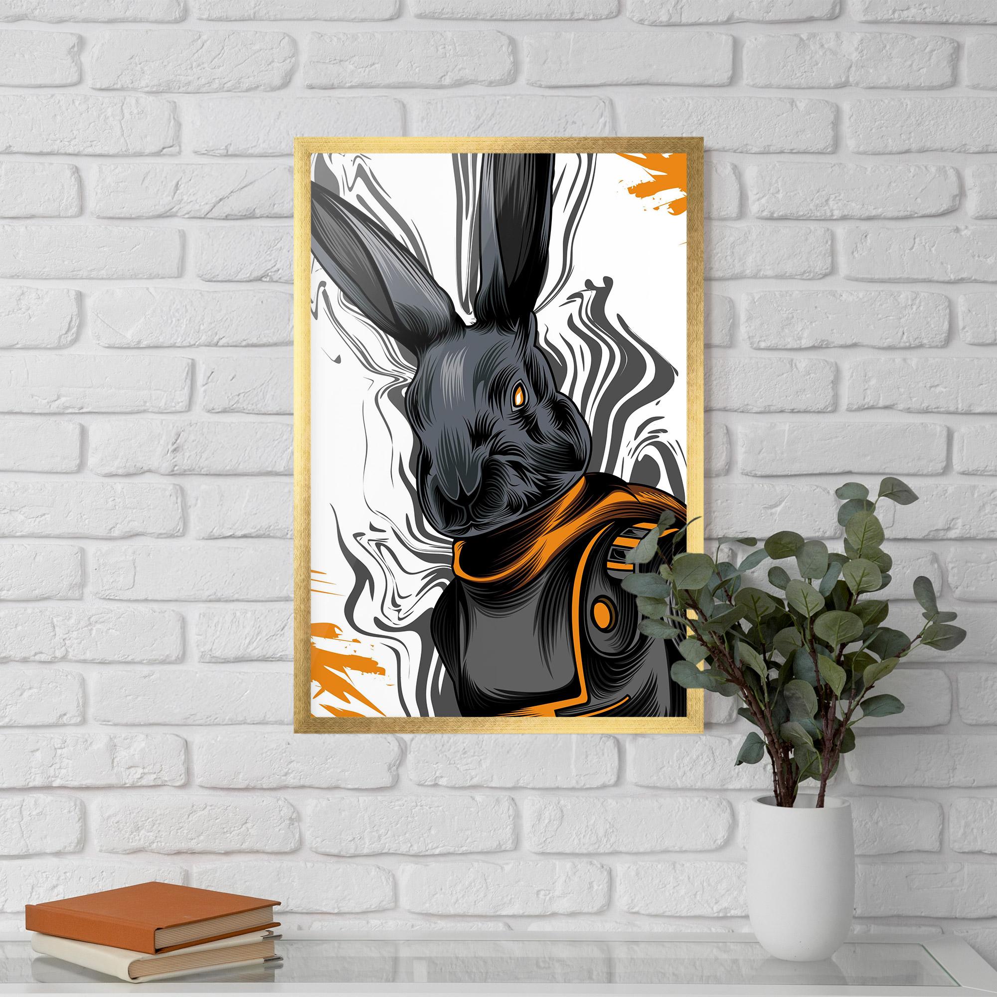Poster Înrămat Cyborg Yellow Bunny mockup 5