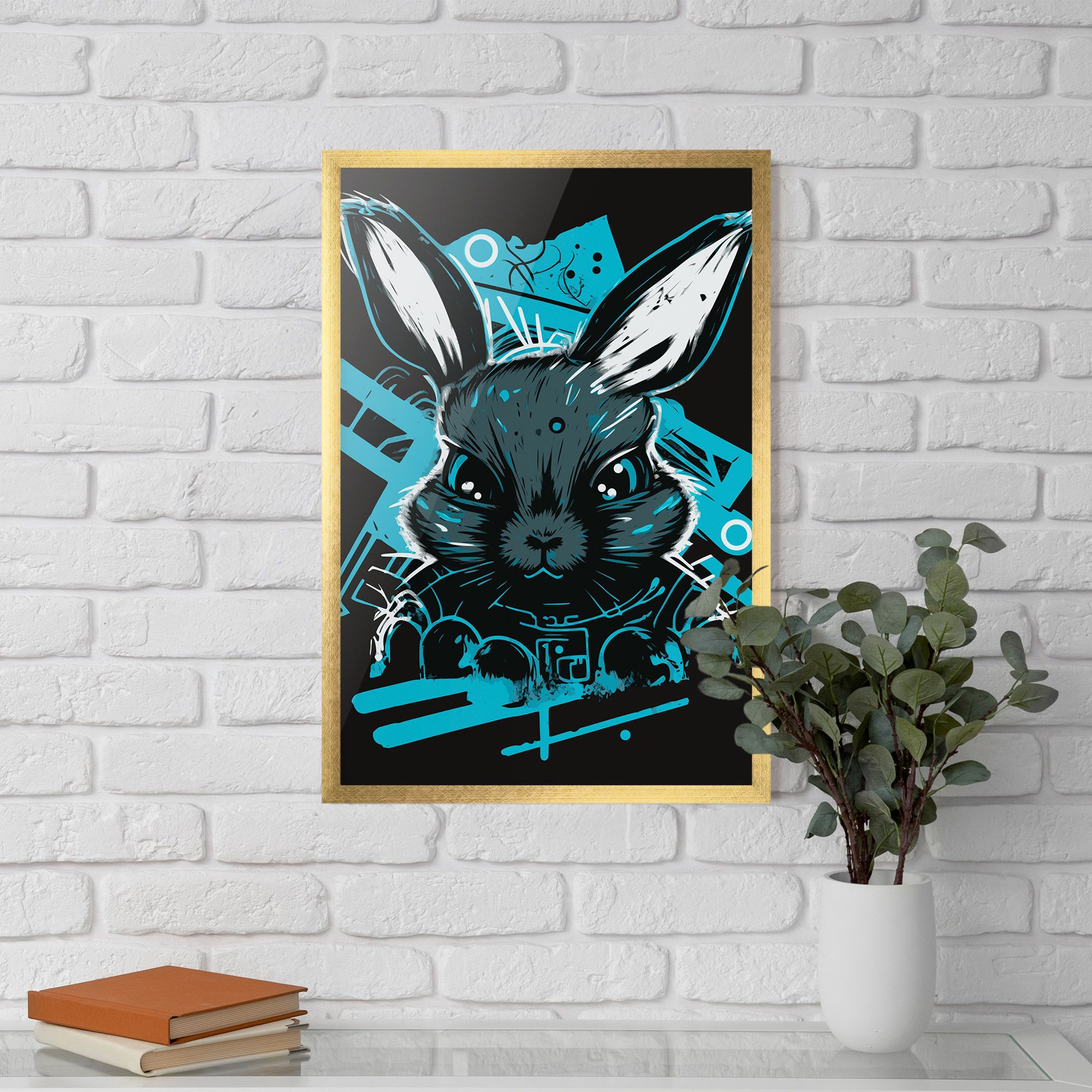 Grey Blue Bunny mockup 5