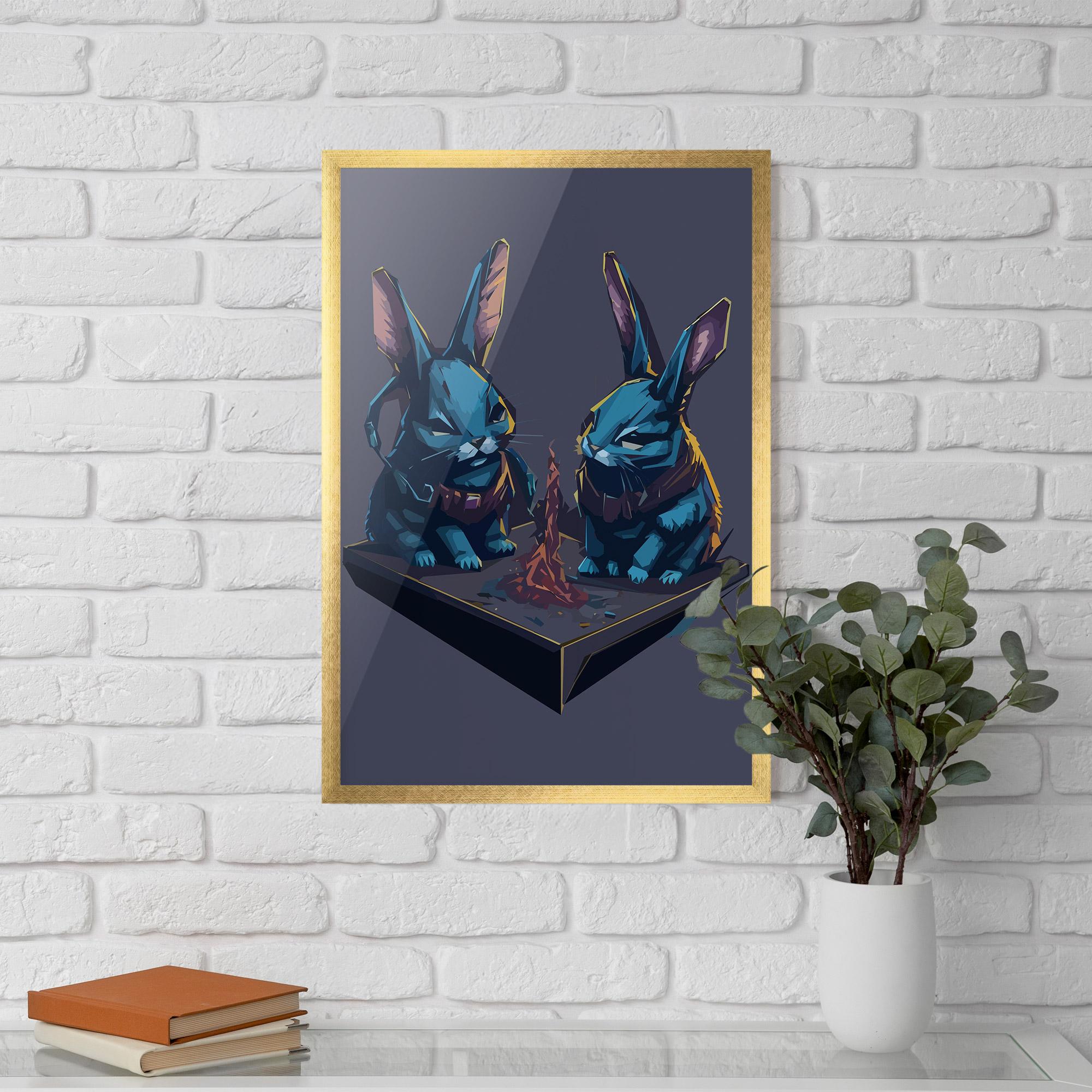 Poster Înrămat Rabbit Headset mockup 5