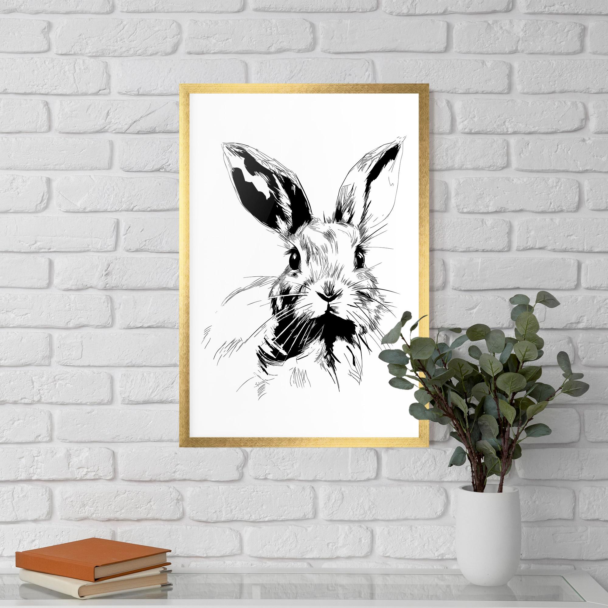 Poster Înrămat Rabbit Looking mockup 5