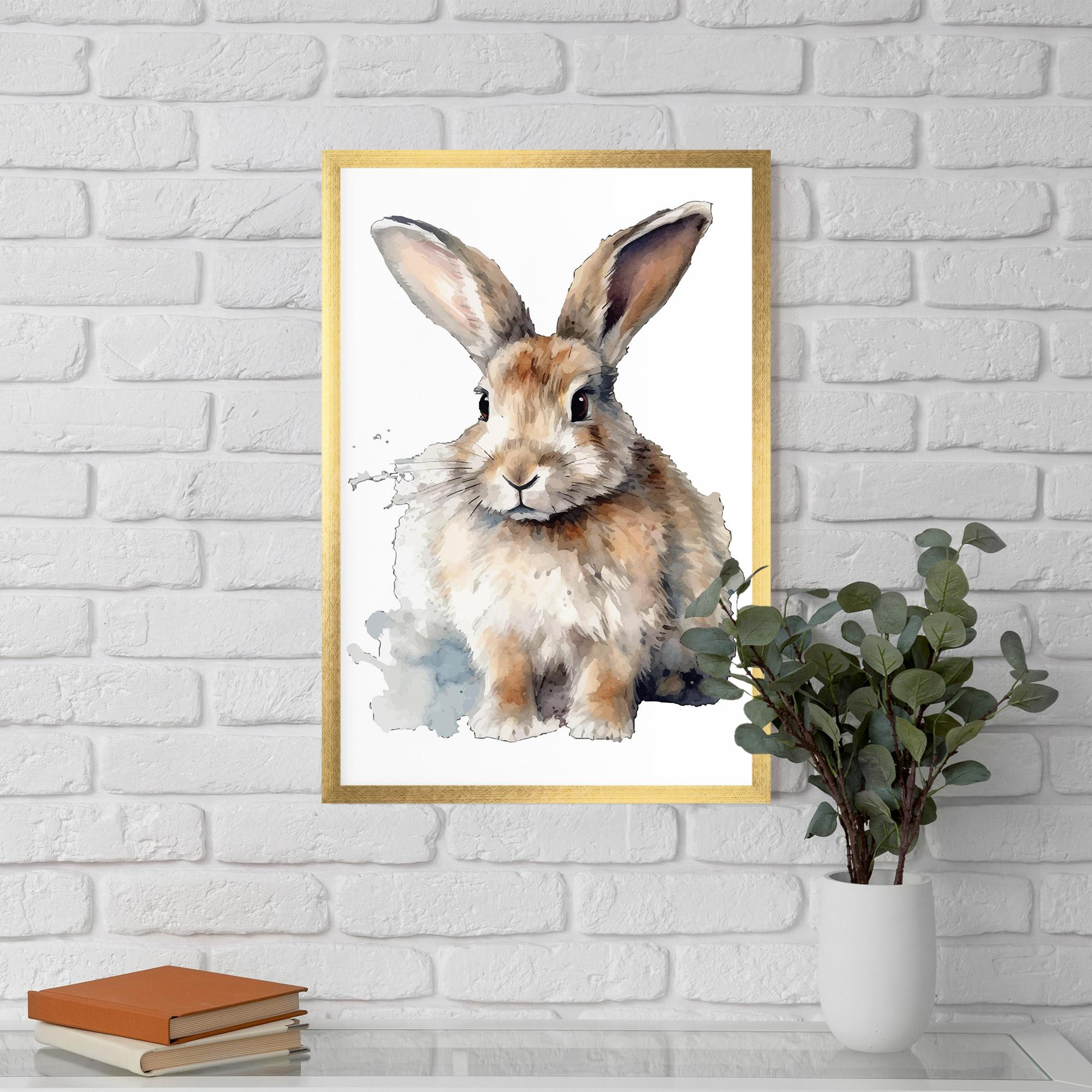 Poster Înrămat Watercolor Cute Bunny mockup 5