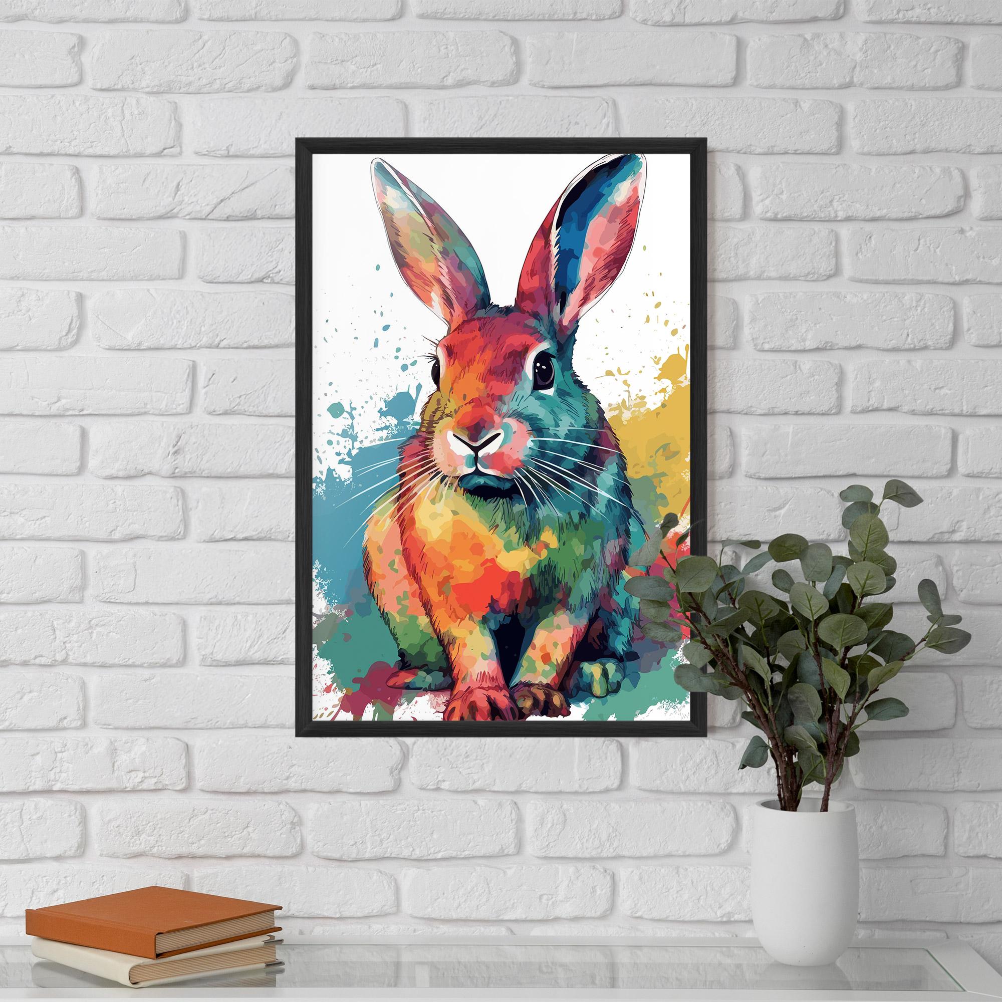 Poster Înrămat Brush Rabbit mockup 5