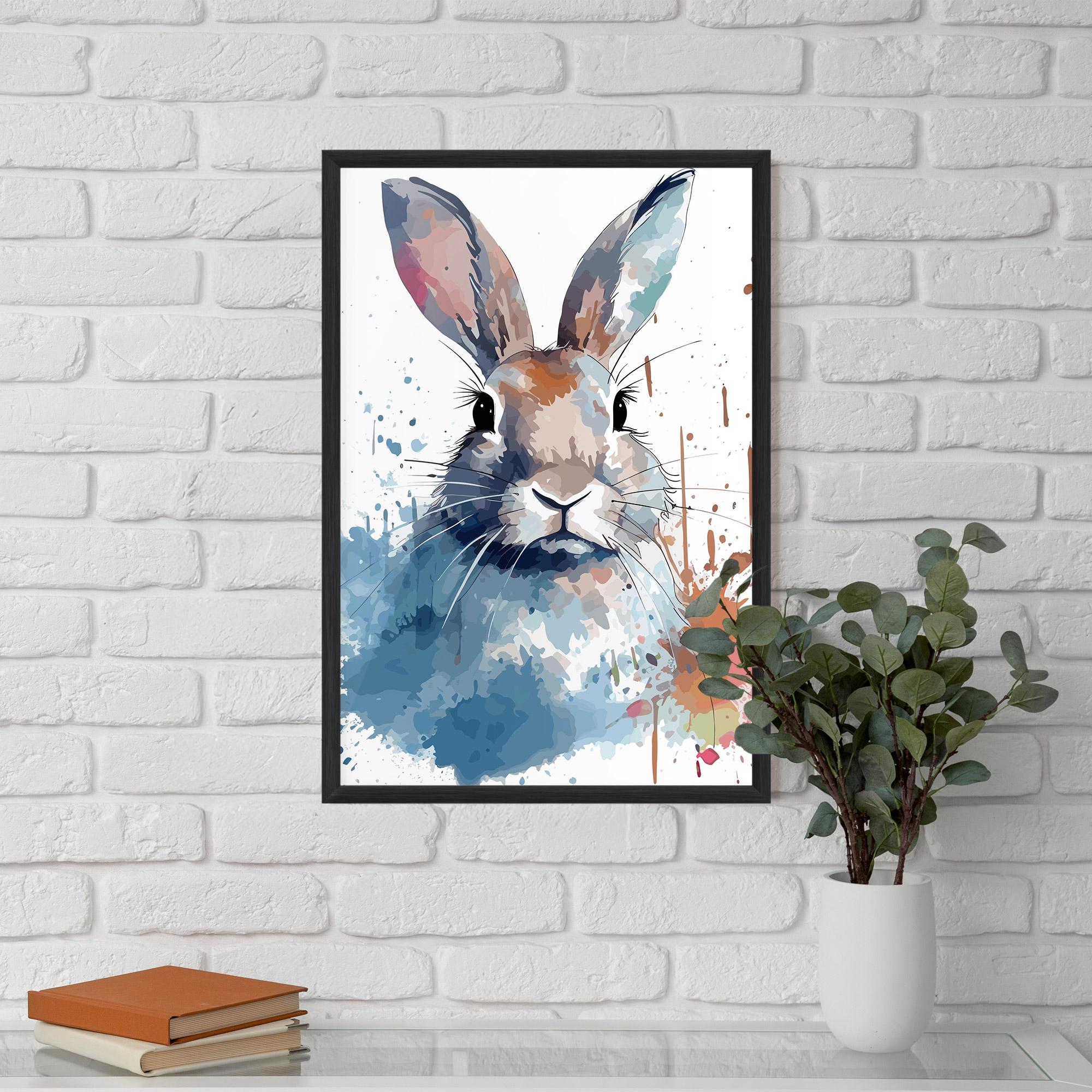 Poster Înrămat Bunny Art Splash mockup 5