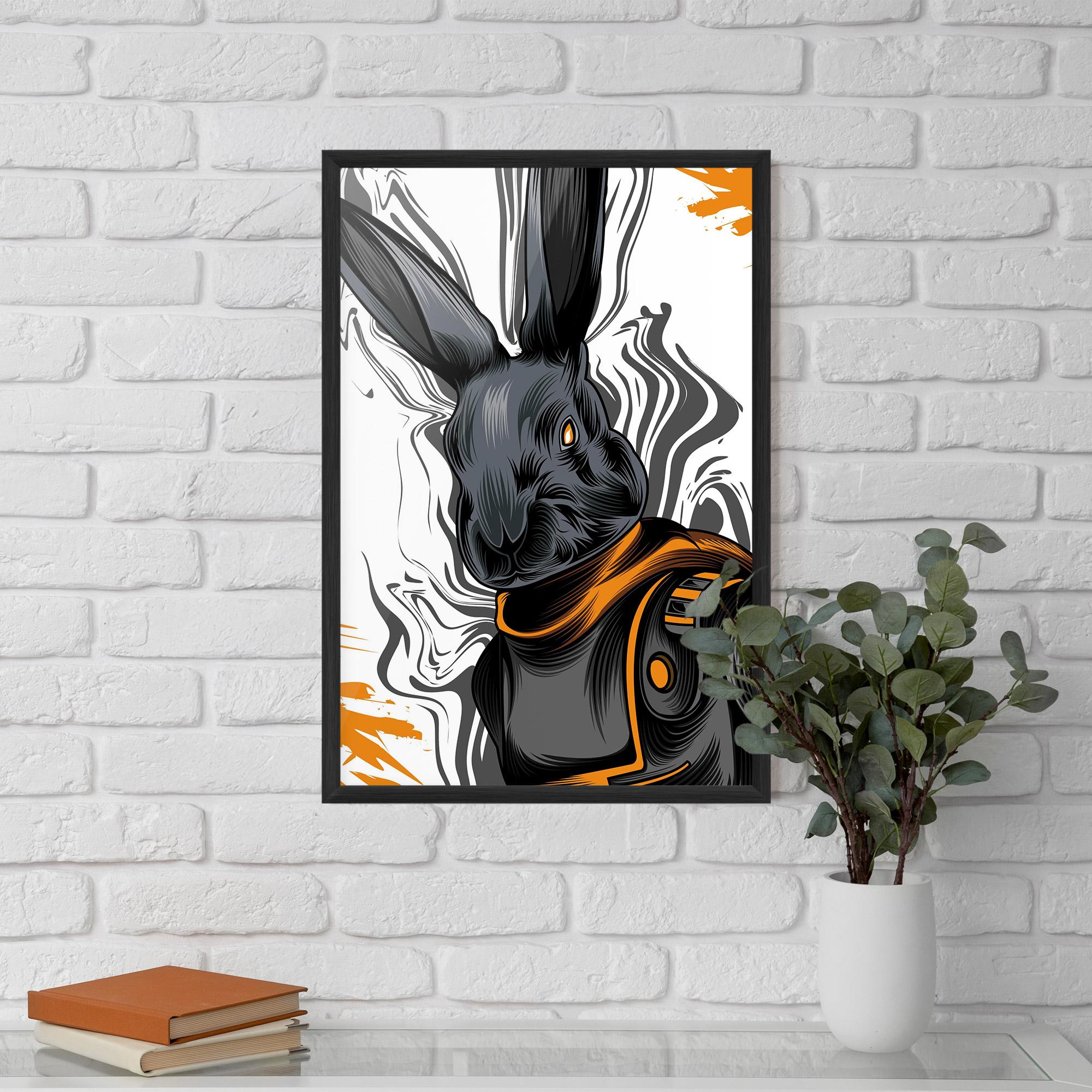 Poster Înrămat Cyborg Yellow Bunny mockup 5