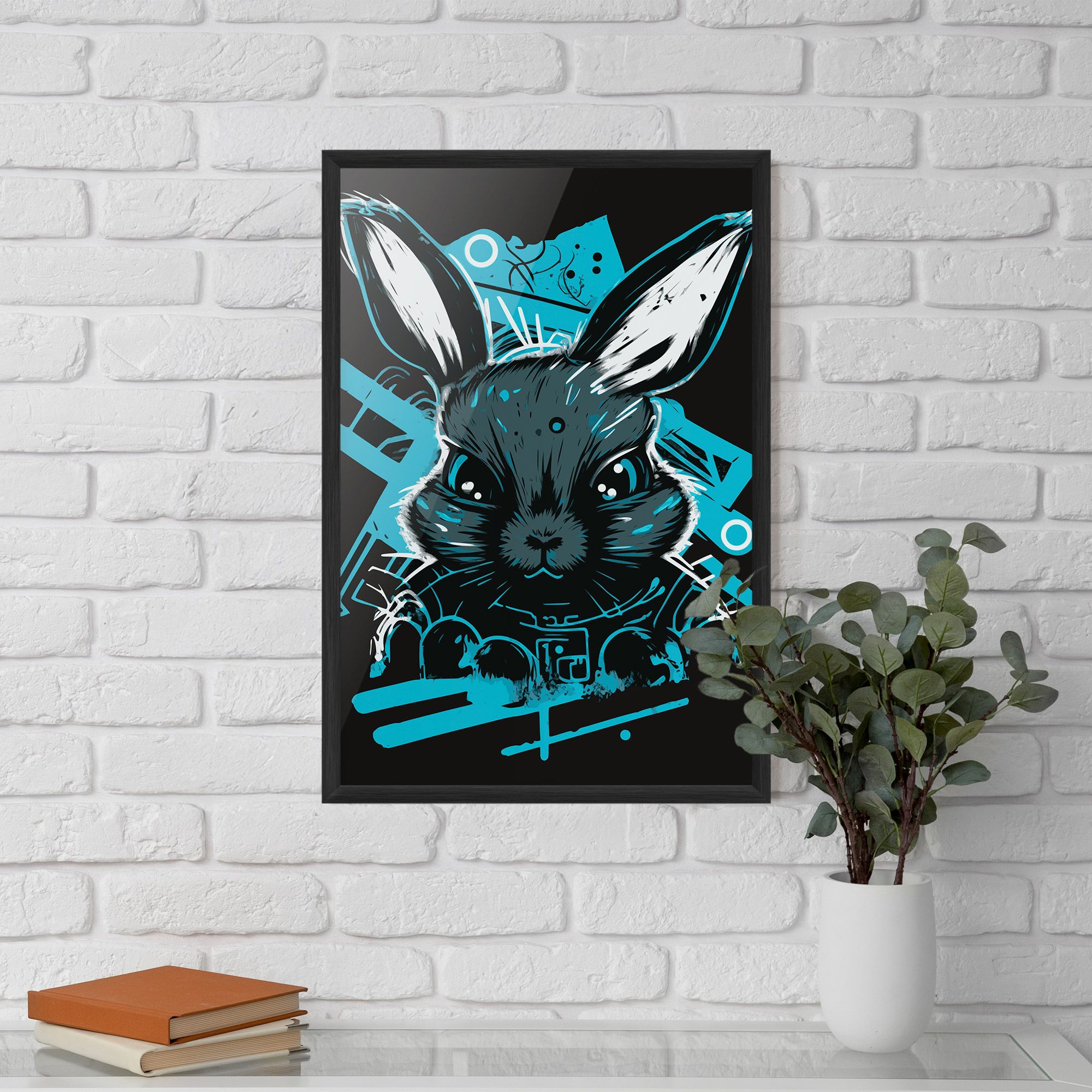 Grey Blue Bunny mockup 5