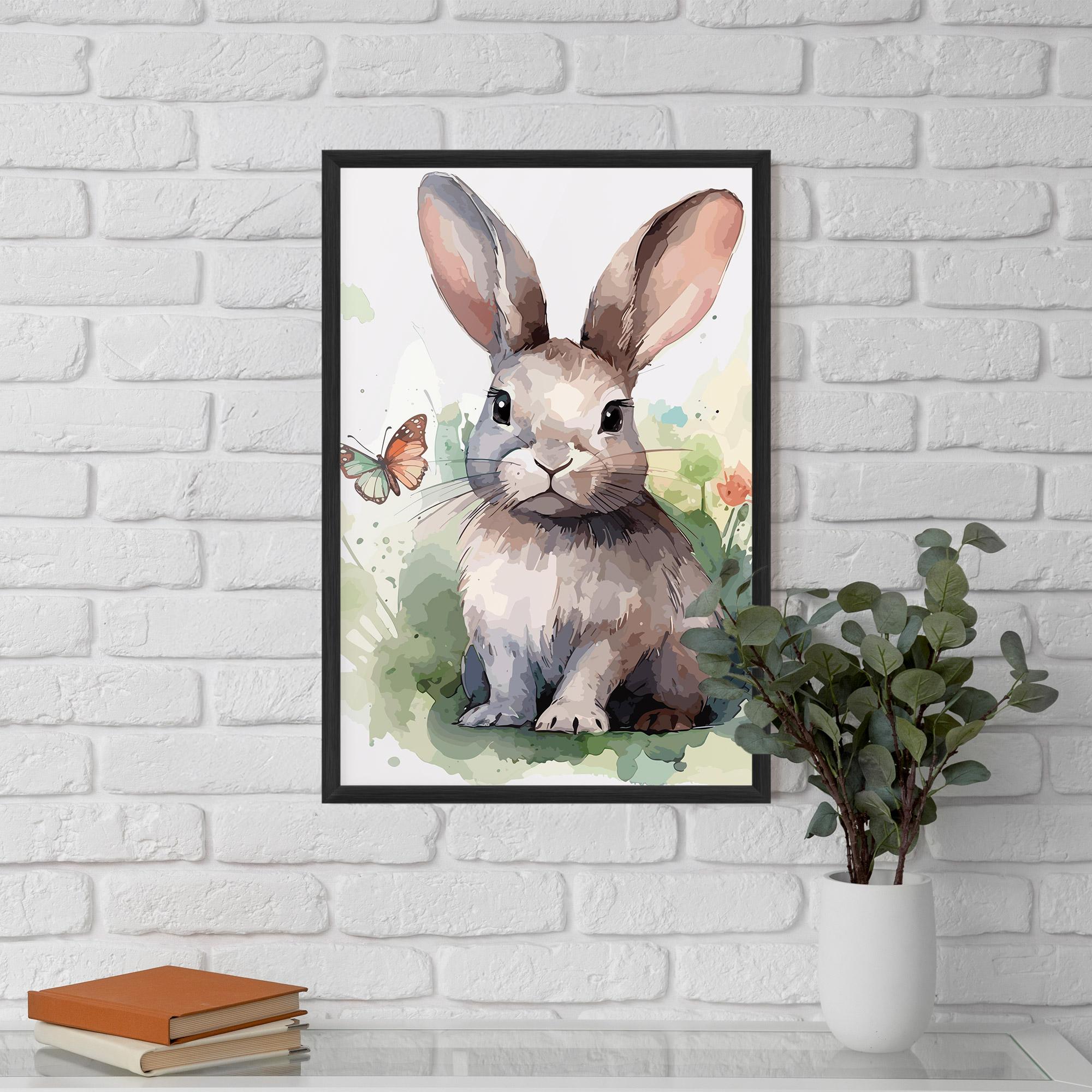 Poster Înrămat Pretty Bunny Art mockup 5