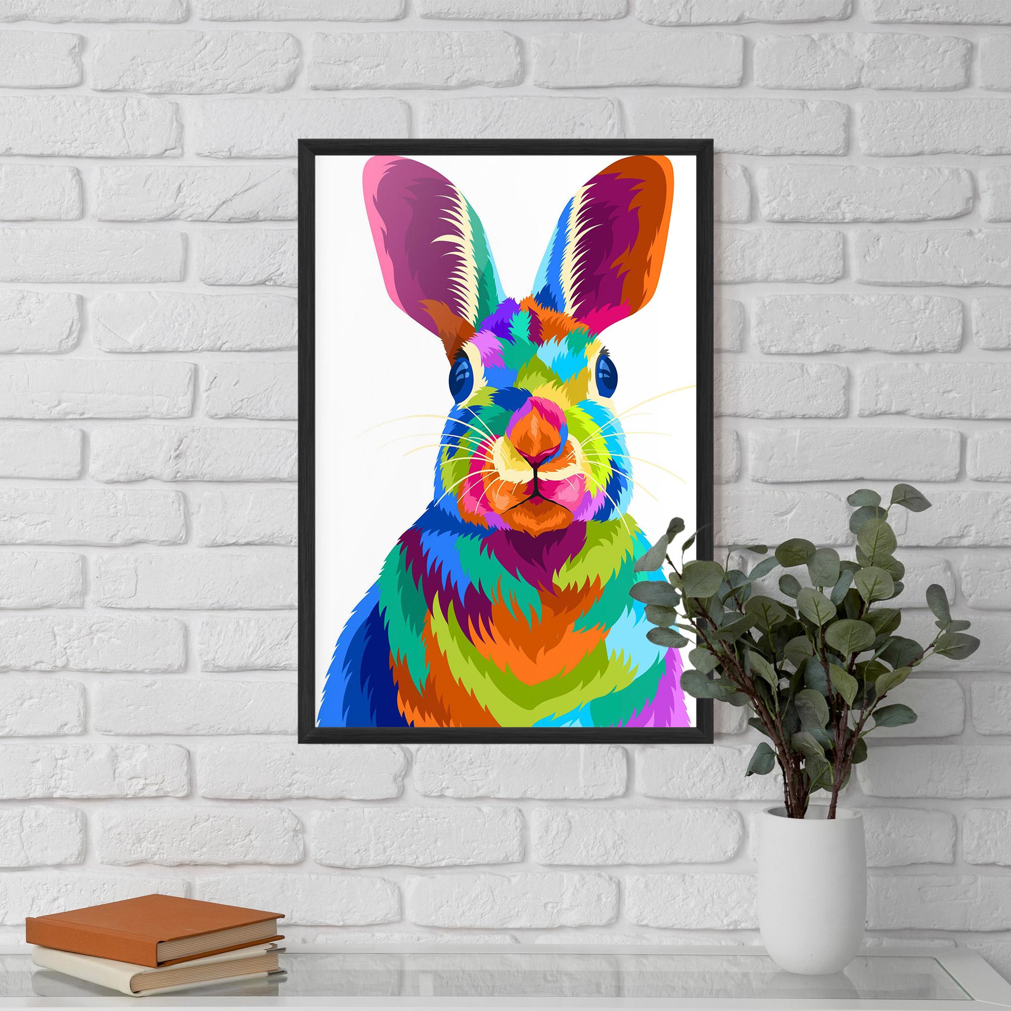Poster Înrămat Rabbit Art Style mockup 5