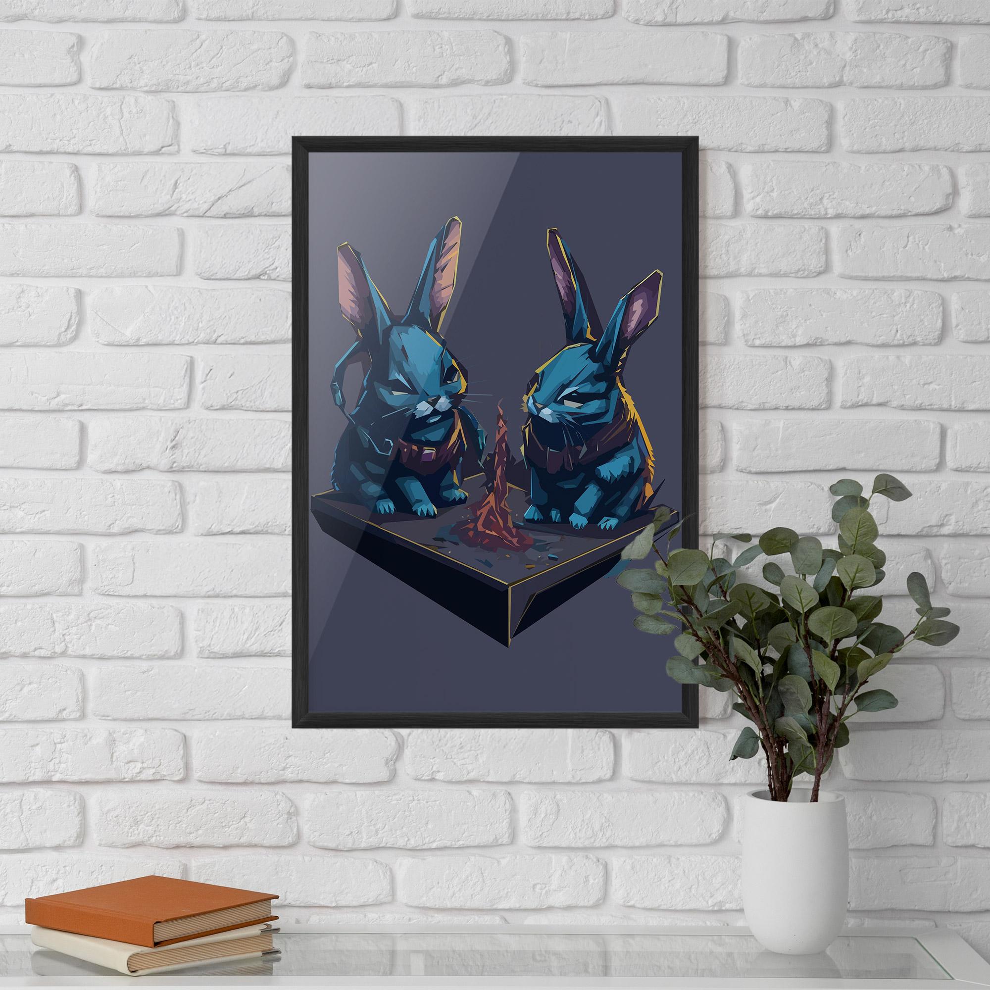 Poster Înrămat Rabbit Headset mockup 5