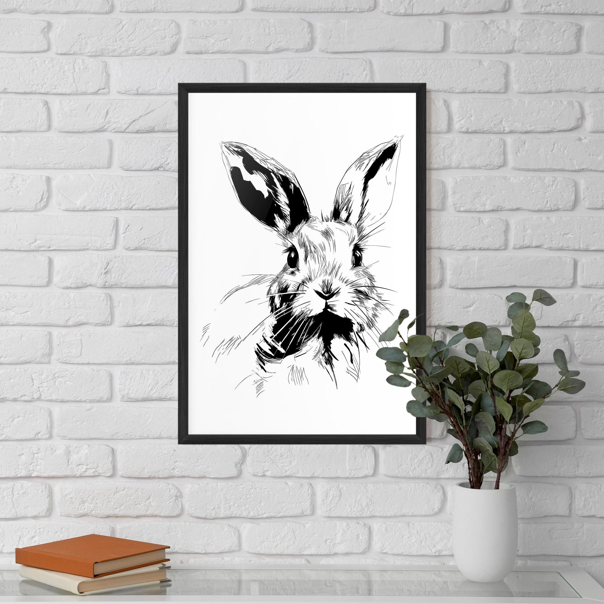 Poster Înrămat Rabbit Looking mockup 5