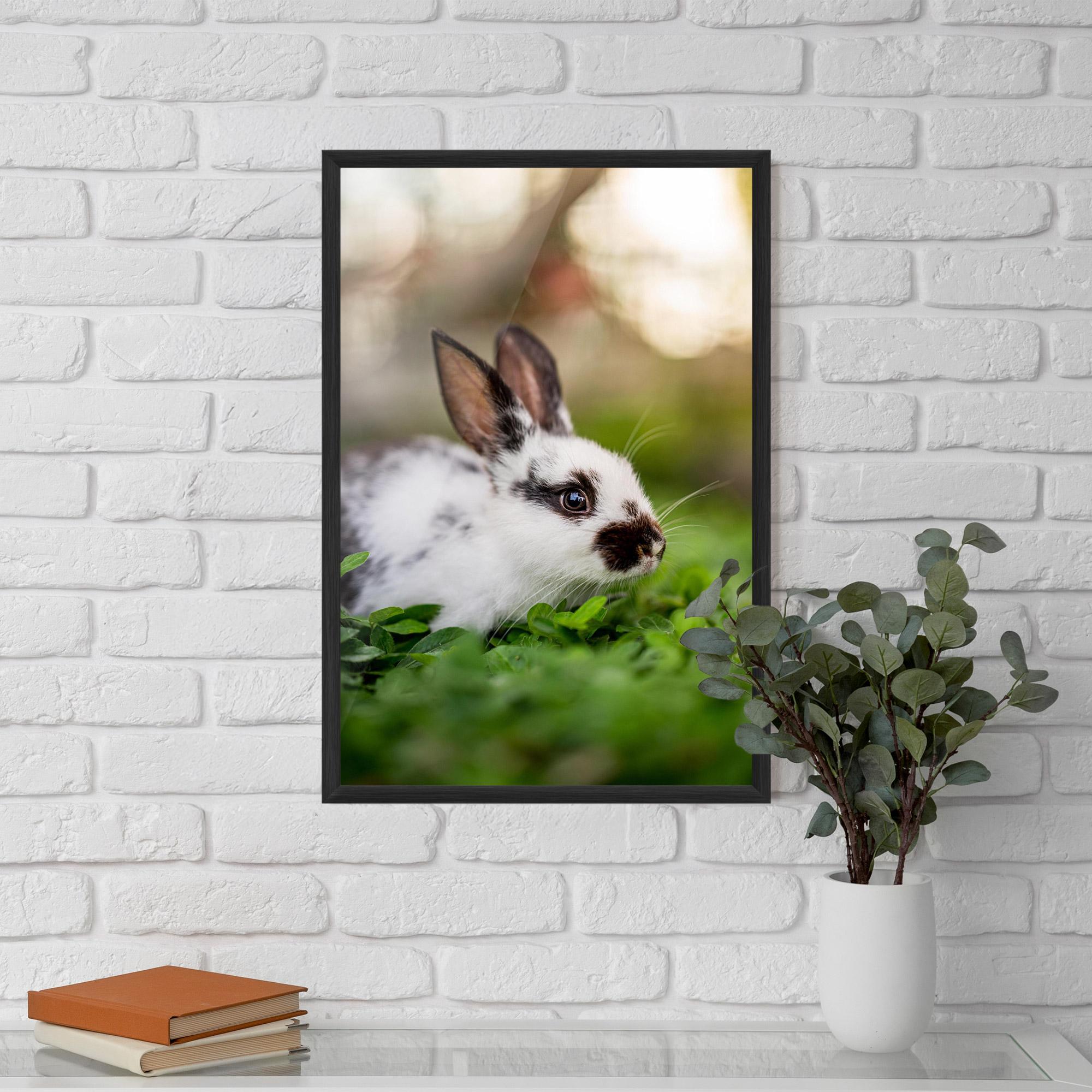 Poster Înrămat White Black Bunny mockup 5