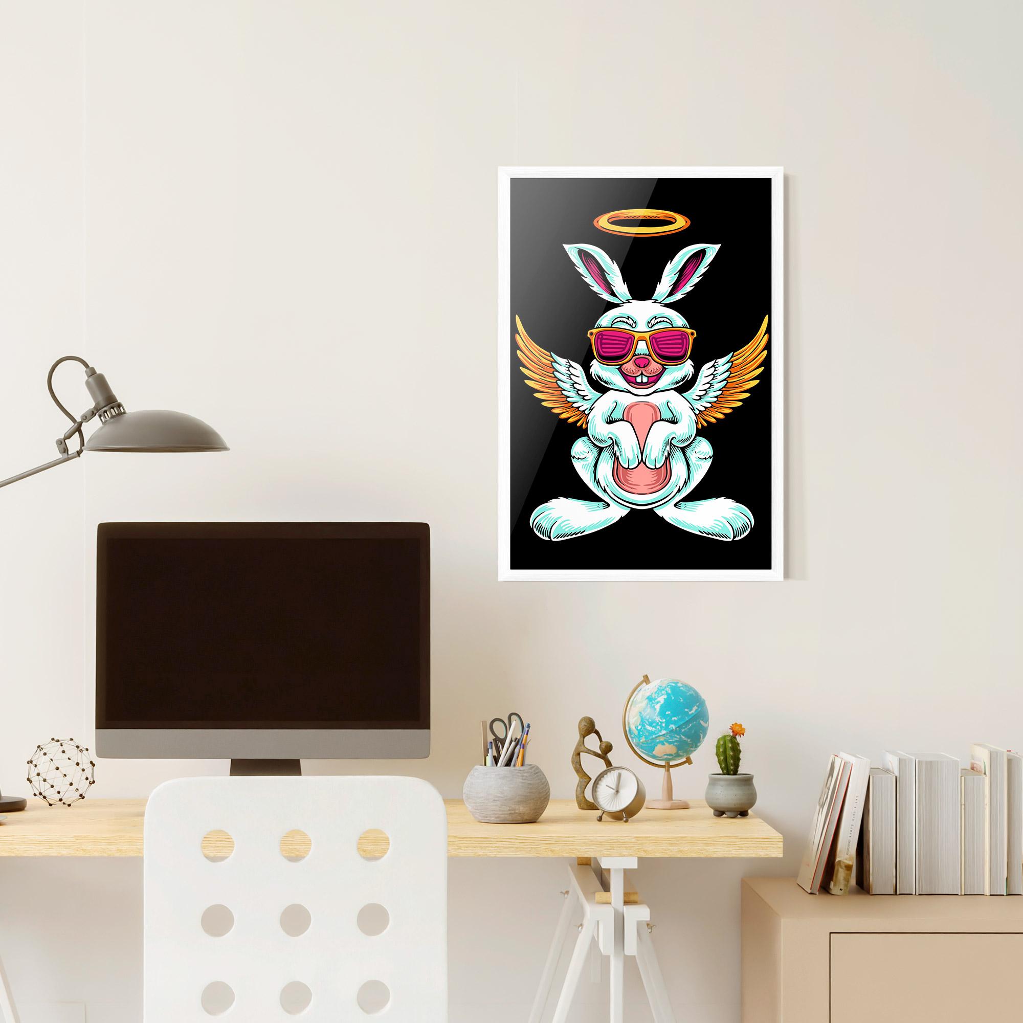 Poster Înrămat Angel Cool Bunny mockup 6
