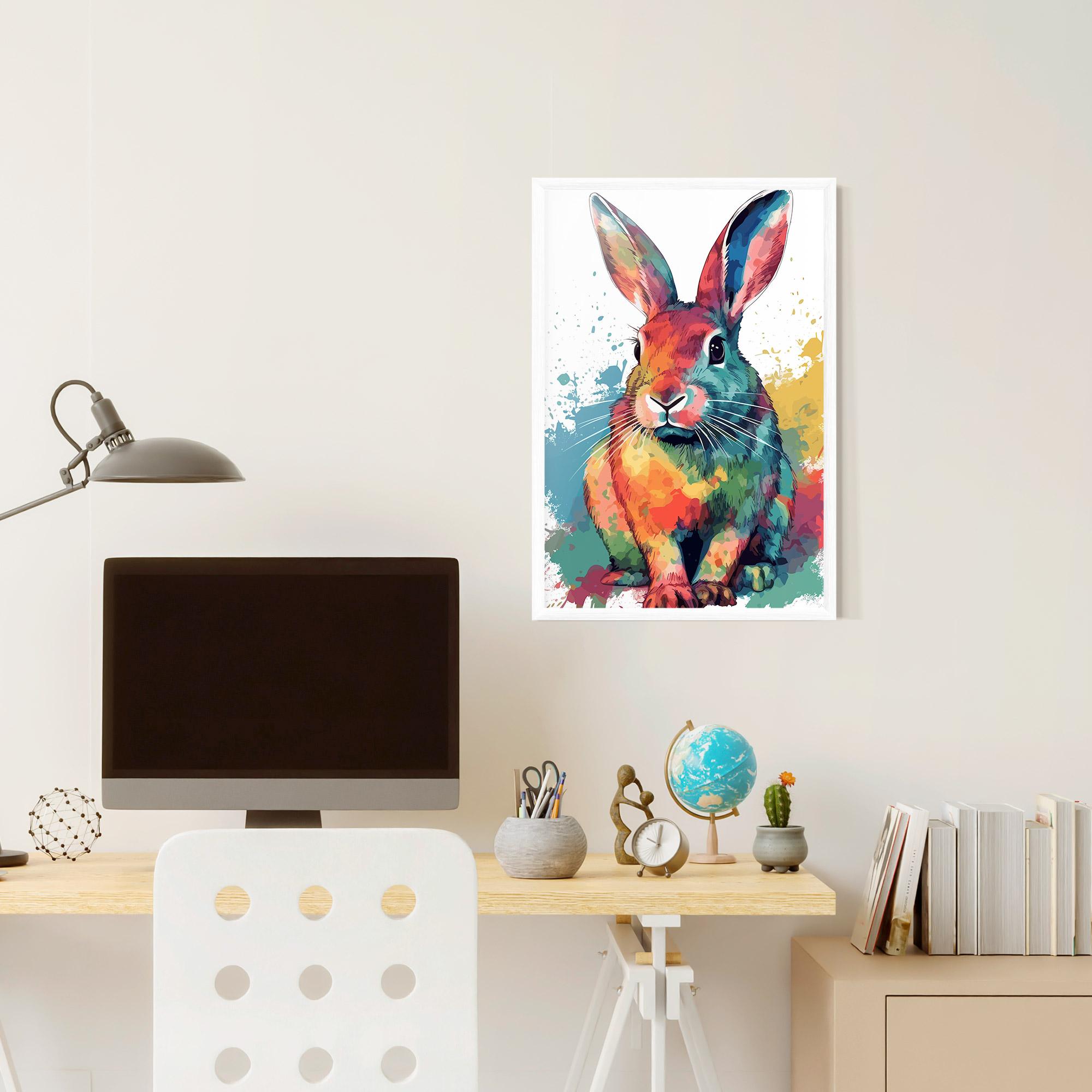 Poster Înrămat Brush Rabbit mockup 6