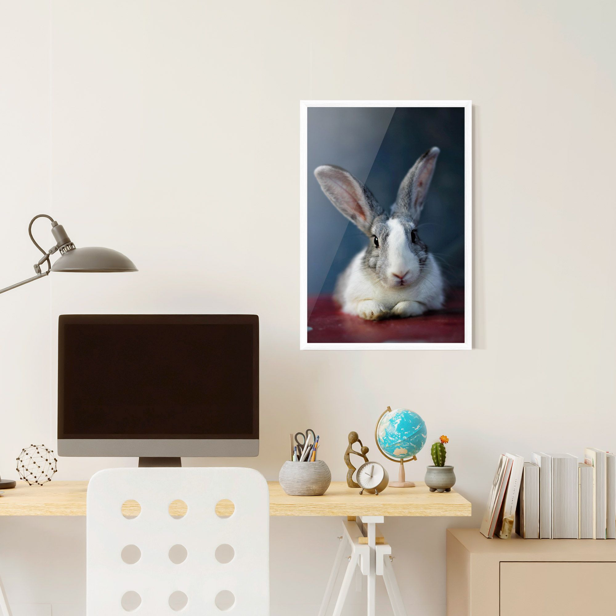 Cute Grey Bunny mockup 6