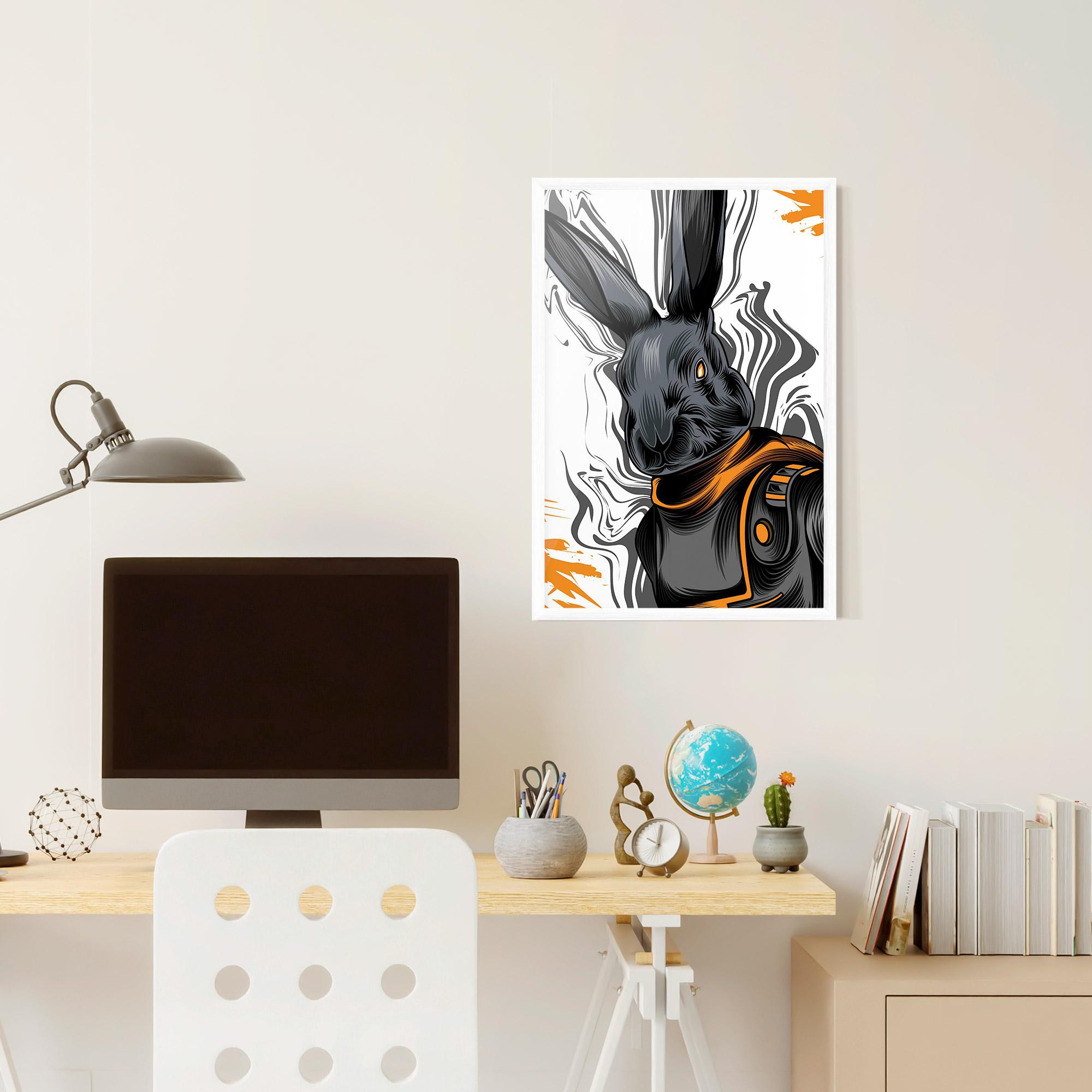 Poster Înrămat Cyborg Yellow Bunny mockup 6