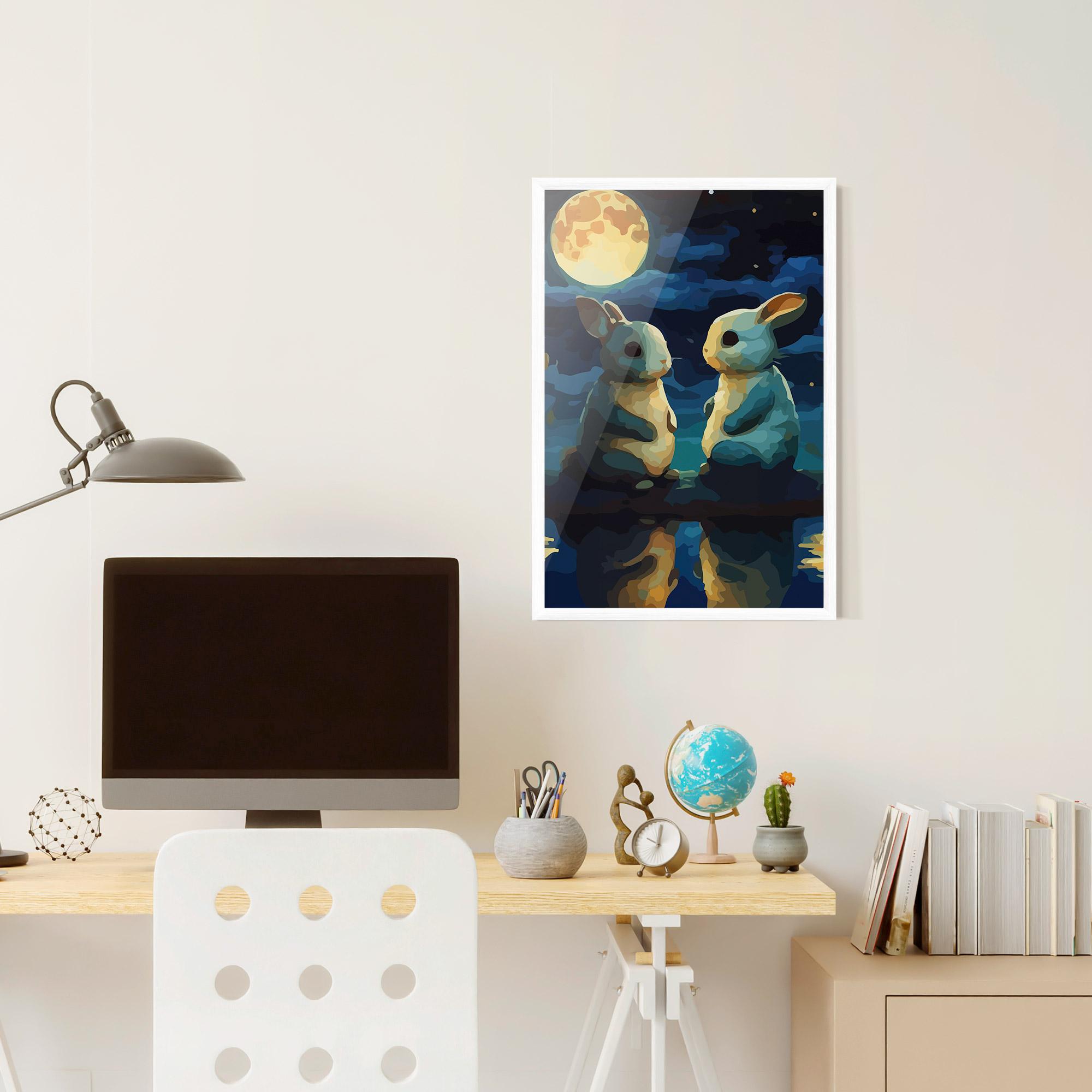 Poster Înrămat Full Moon Bunny mockup 6