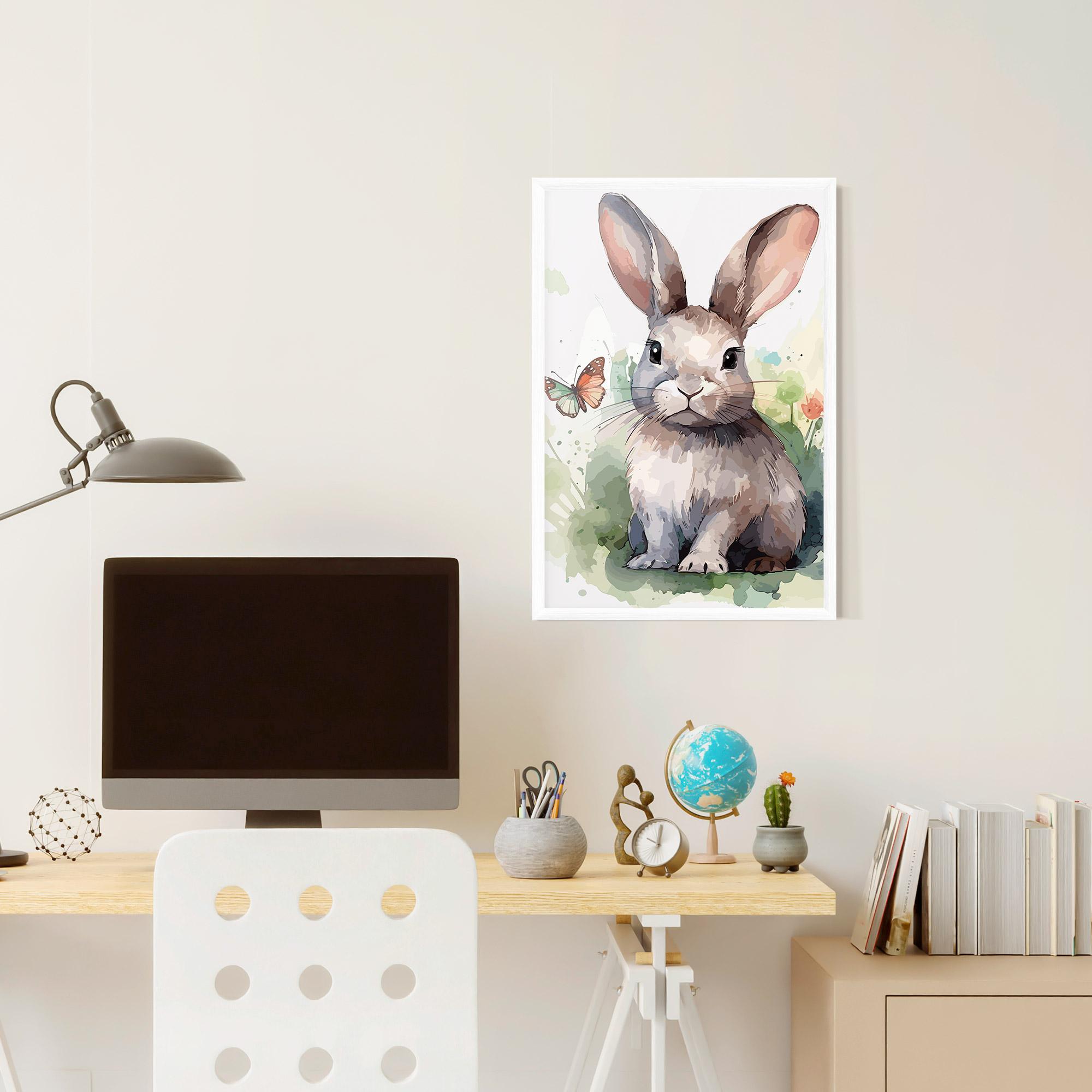 Poster Înrămat Pretty Bunny Art mockup 6