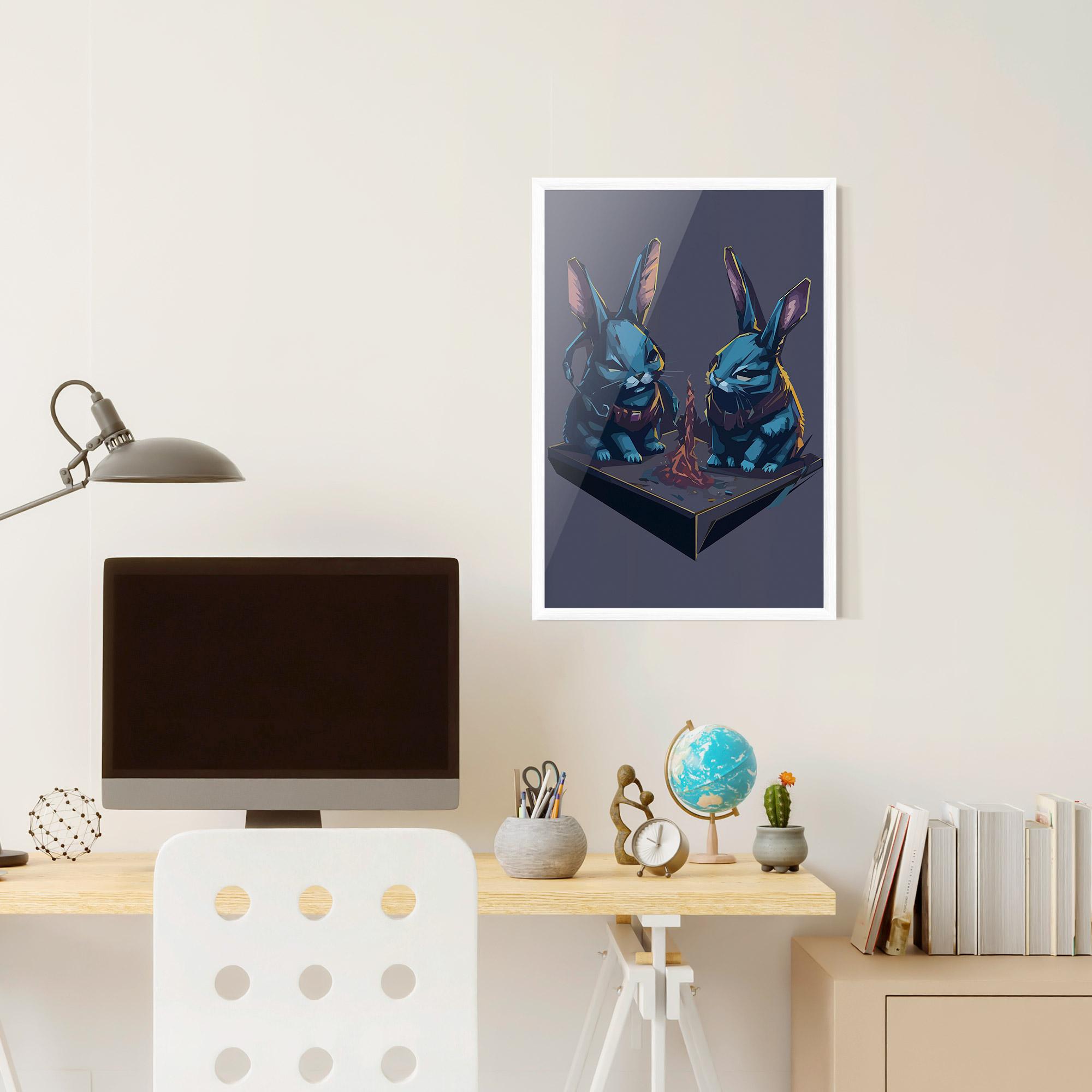 Poster Înrămat Rabbit Headset mockup 6