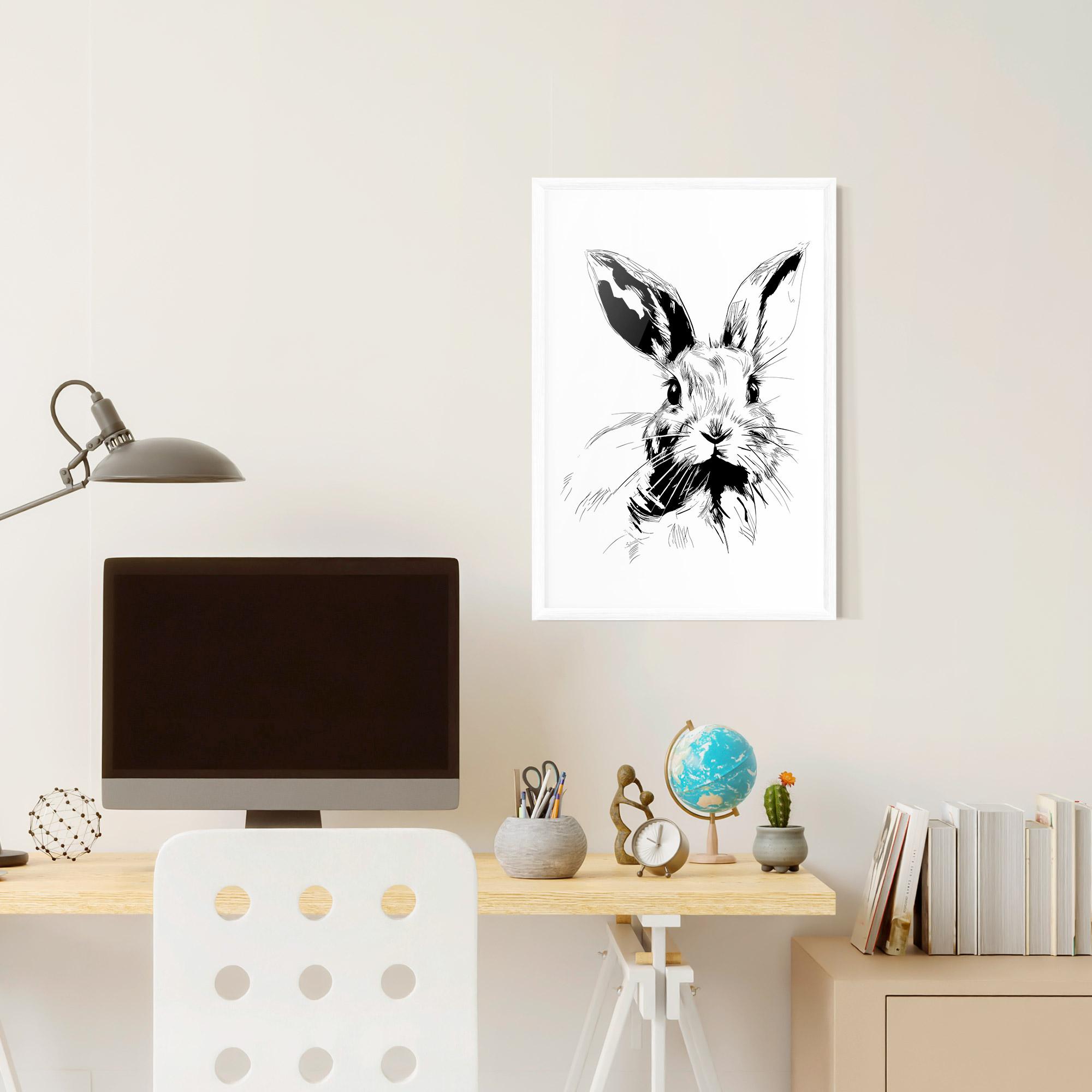 Poster Înrămat Rabbit Looking mockup 6