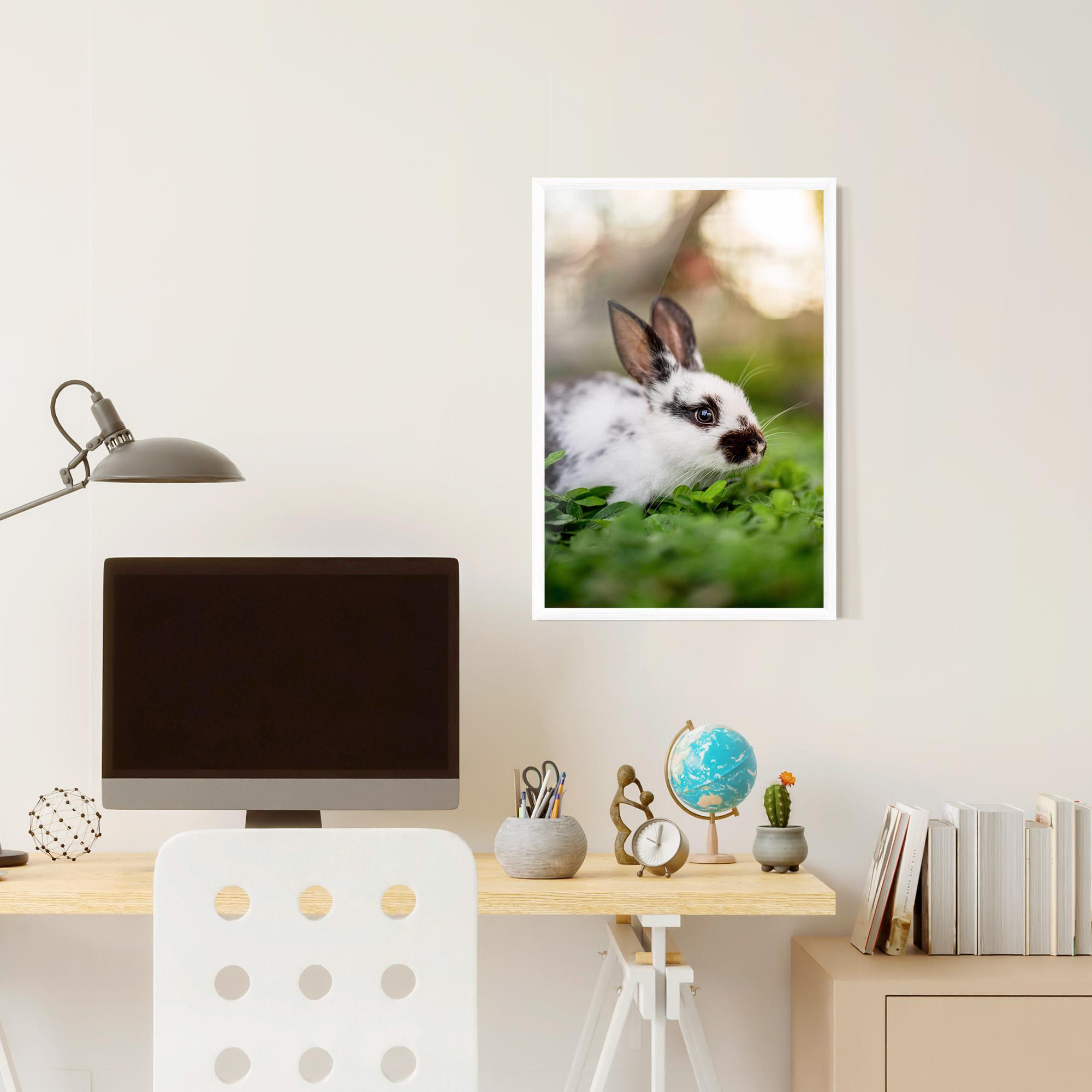 Poster Înrămat White Black Bunny mockup 6