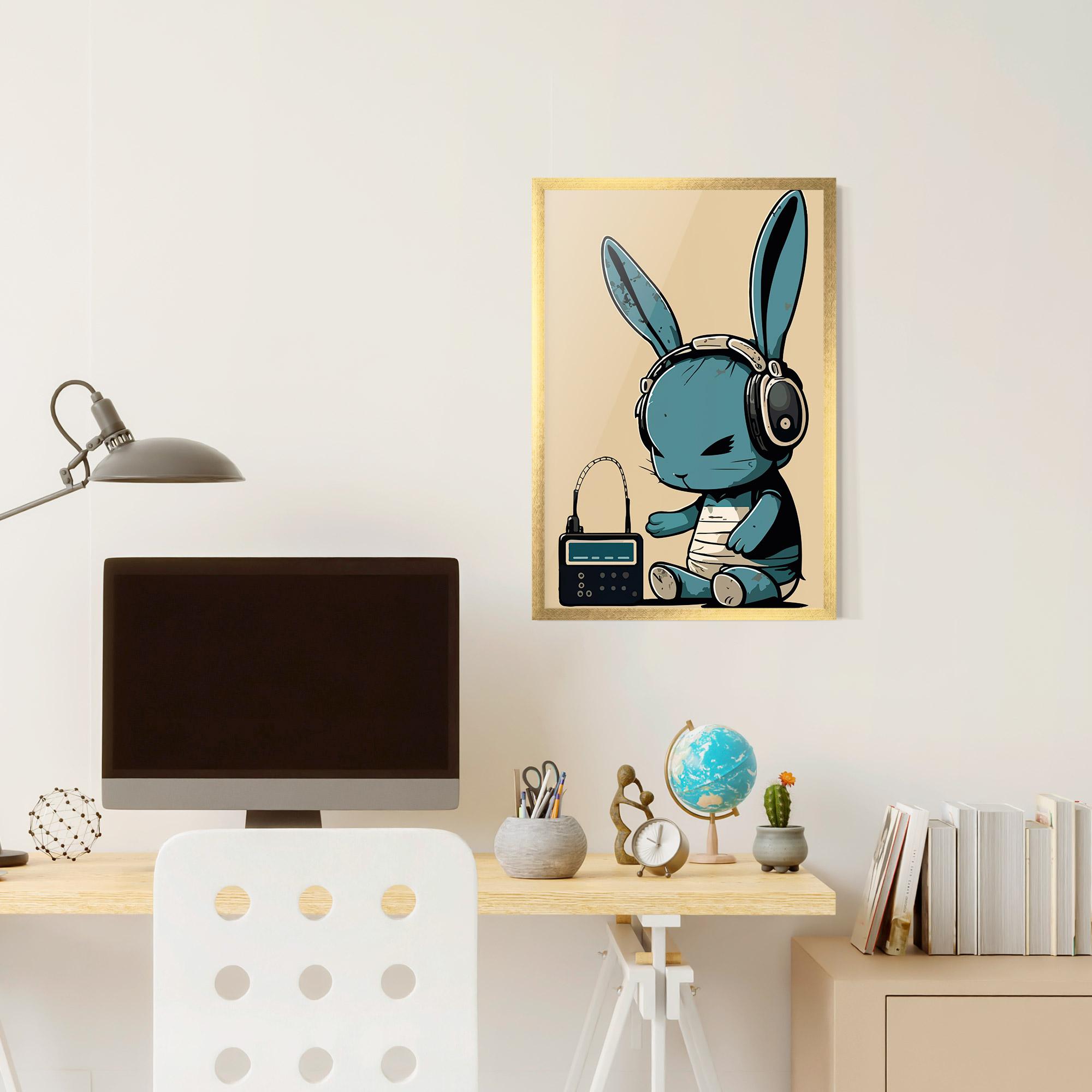 Poster Înrămat Blue Baby Bunny mockup 6