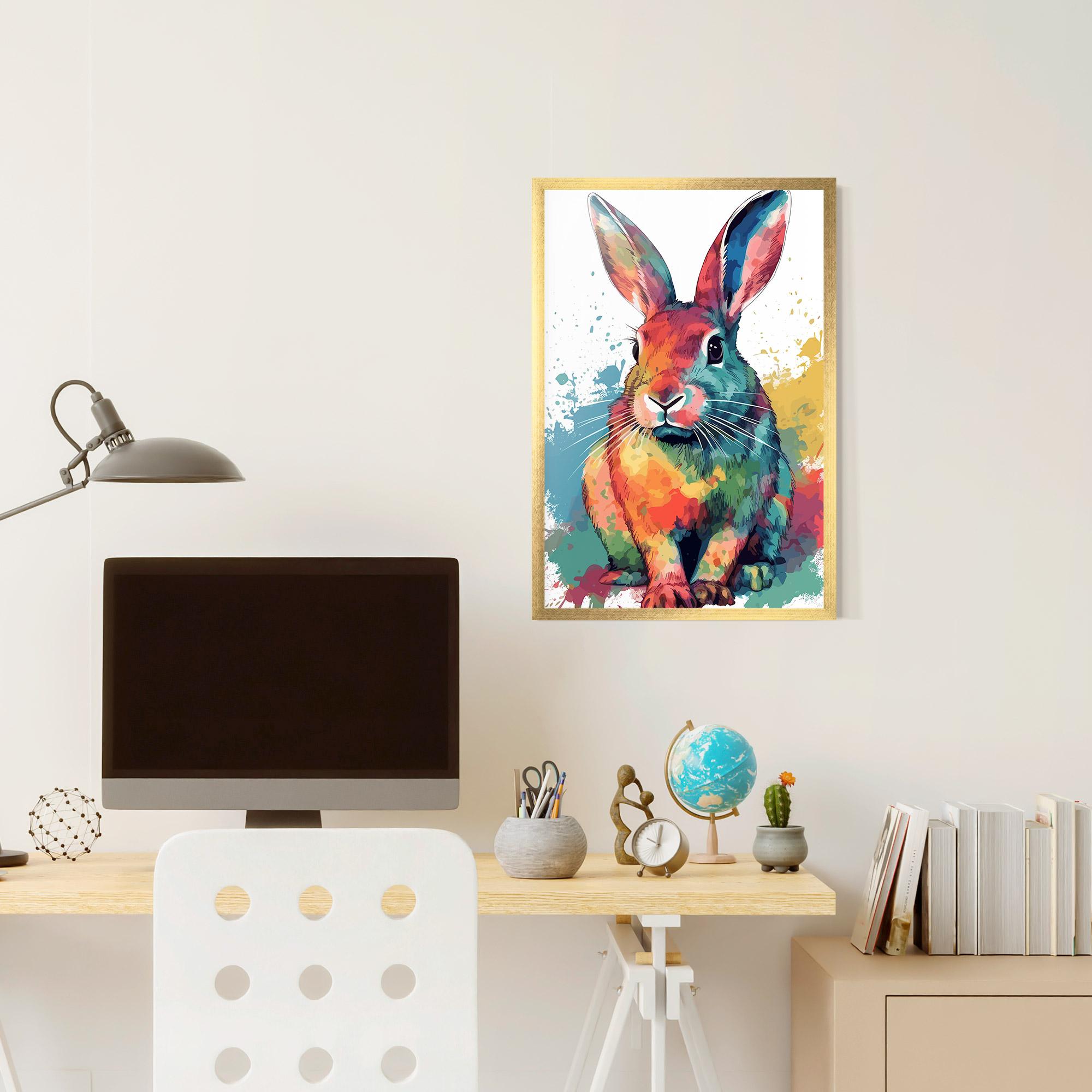 Poster Înrămat Brush Rabbit mockup 6
