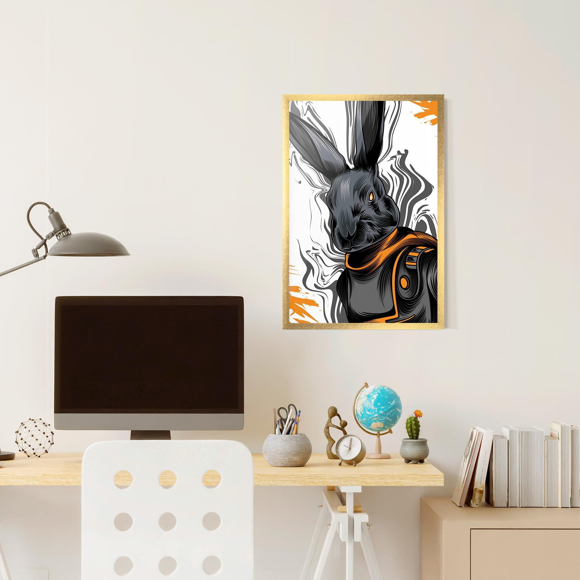 Poster Înrămat Cyborg Yellow Bunny mockup 6