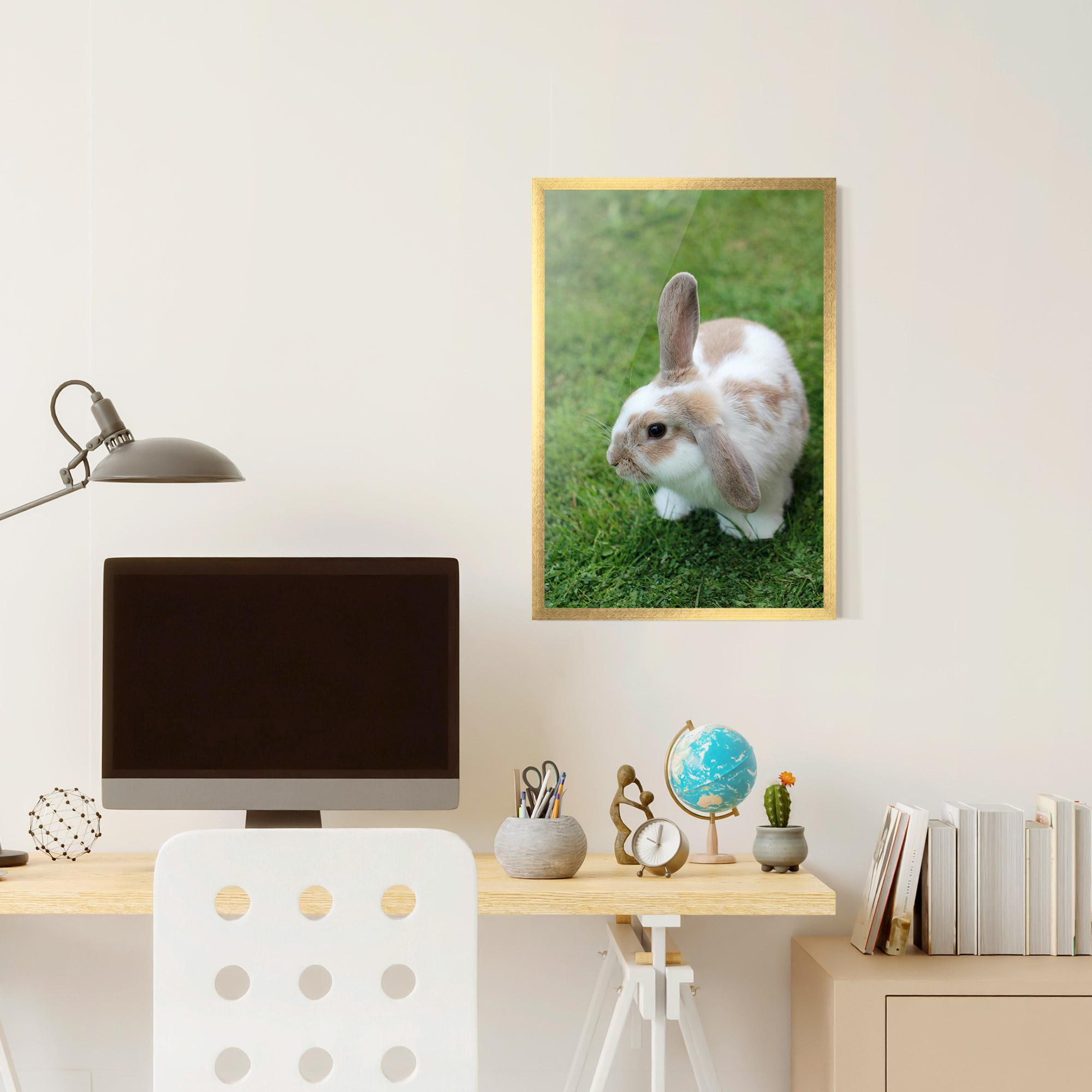 Poster Înrămat Light Orange Bunny mockup 6