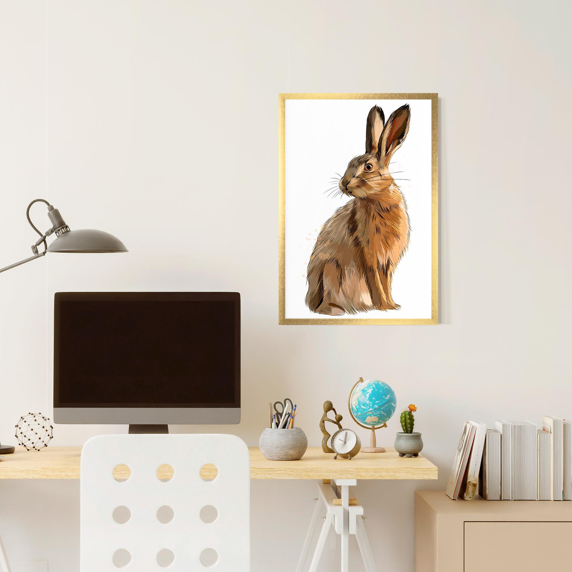 Poster Înrămat Painted Bunny mockup 6